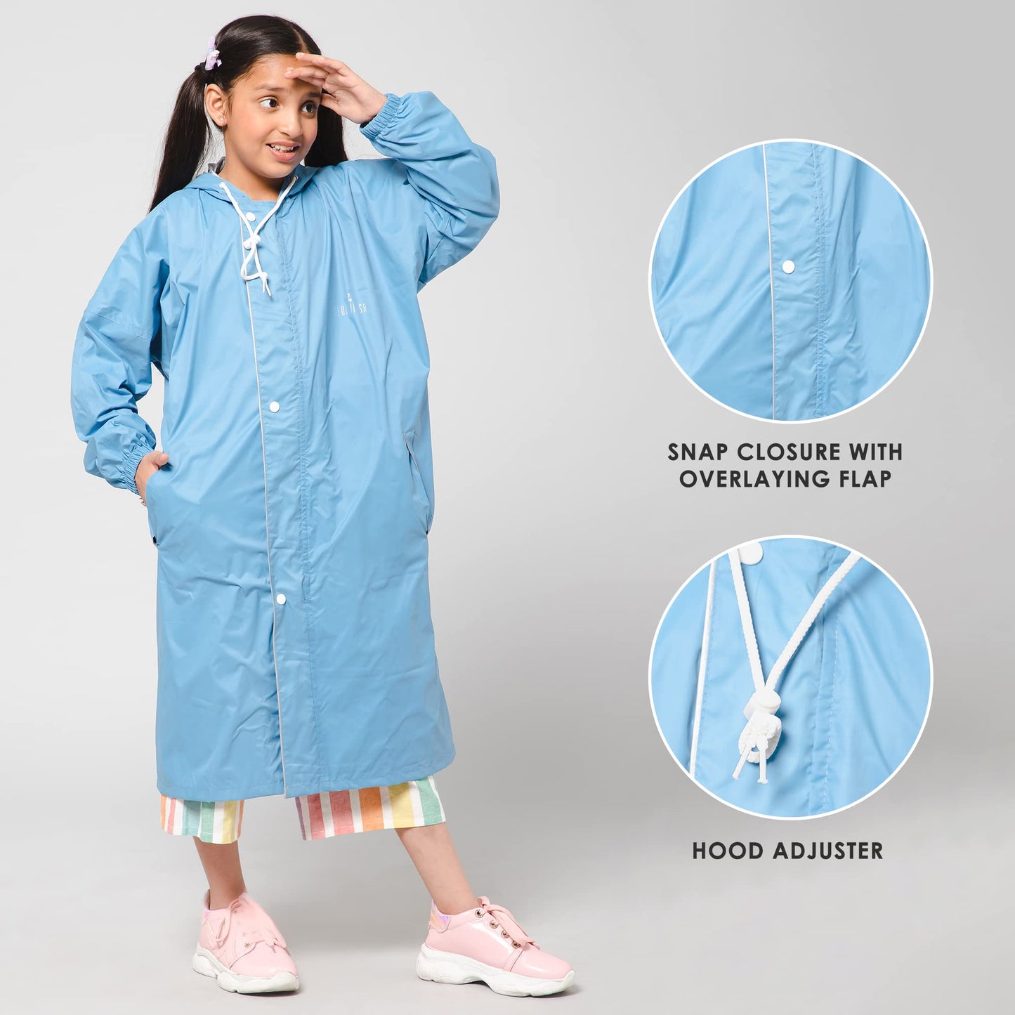 Clownfish Kids Skyblue Raincoat - Family Outings