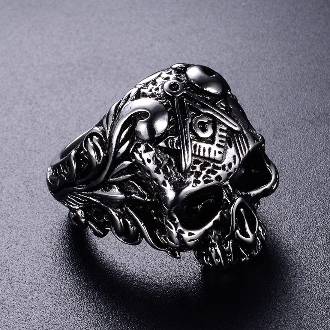 Yellow Chimes classic skull ring - gift for him