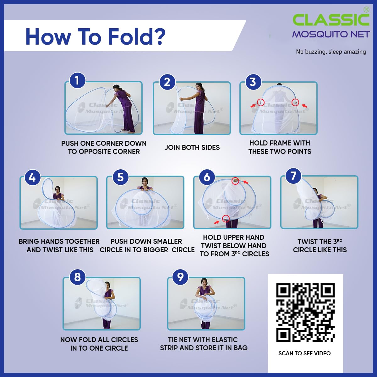 Classic Mosquito Net - King Size for Bedroom Safety