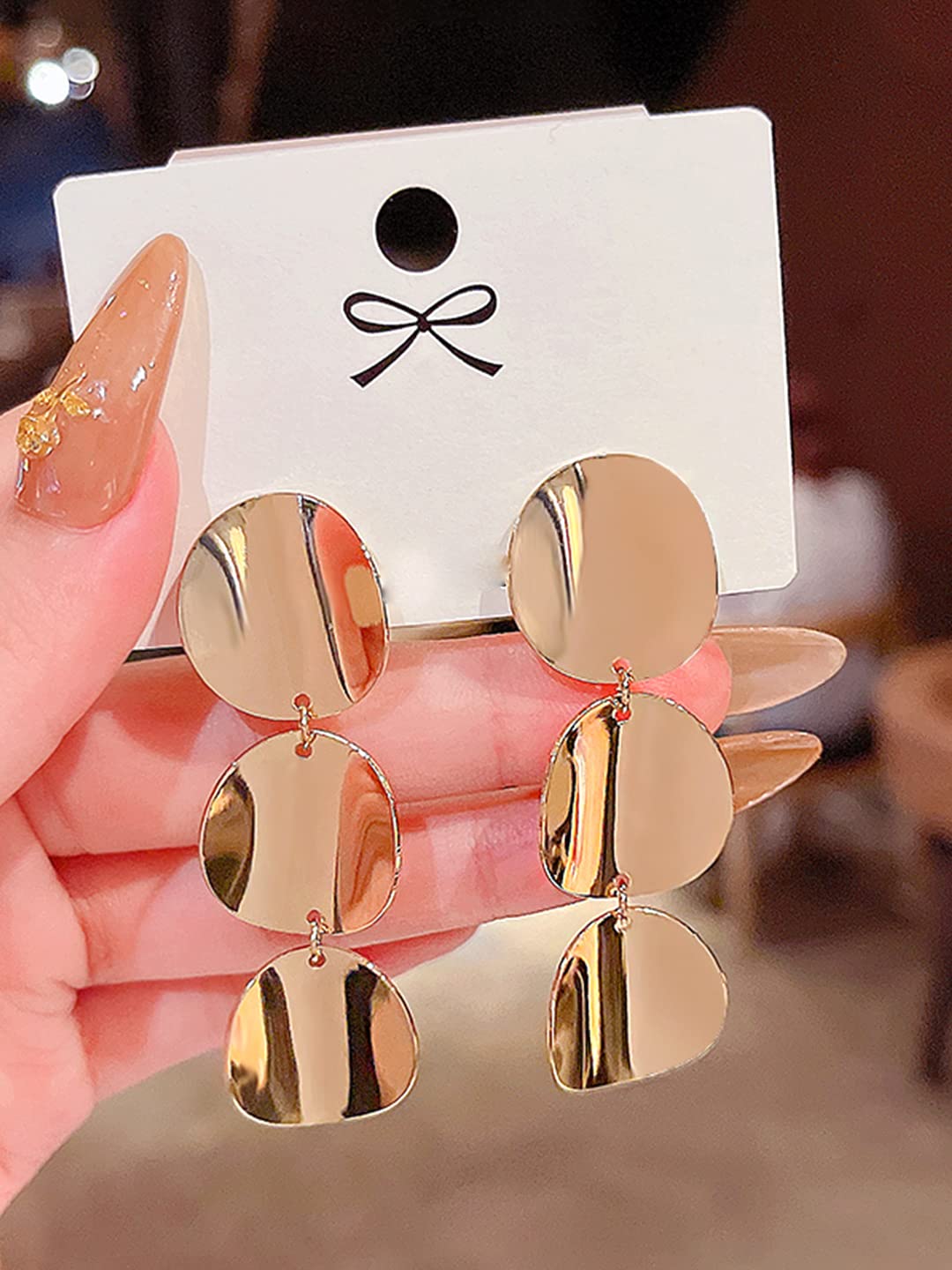 Yellow Chimes Triple Drop Earrings - Casual wear accessory