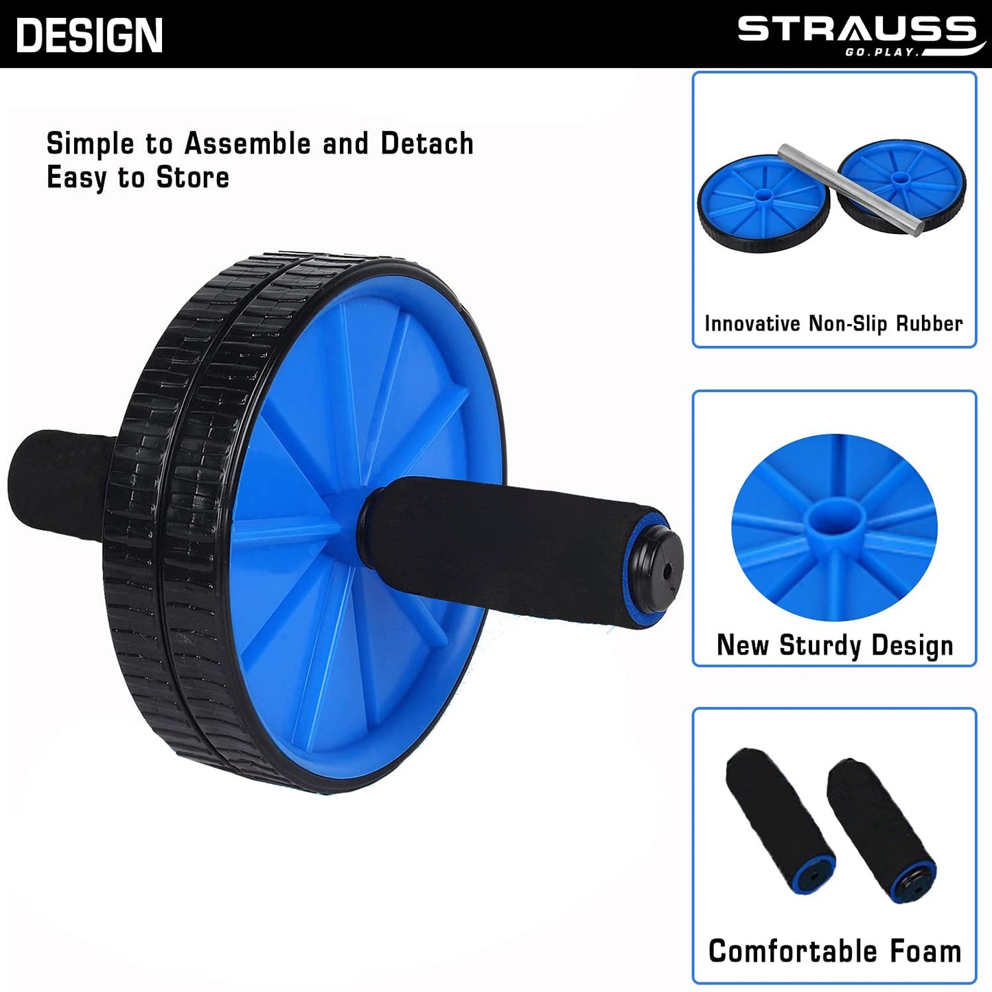 Strauss Double Wheel Ab Roller - Gym exercise