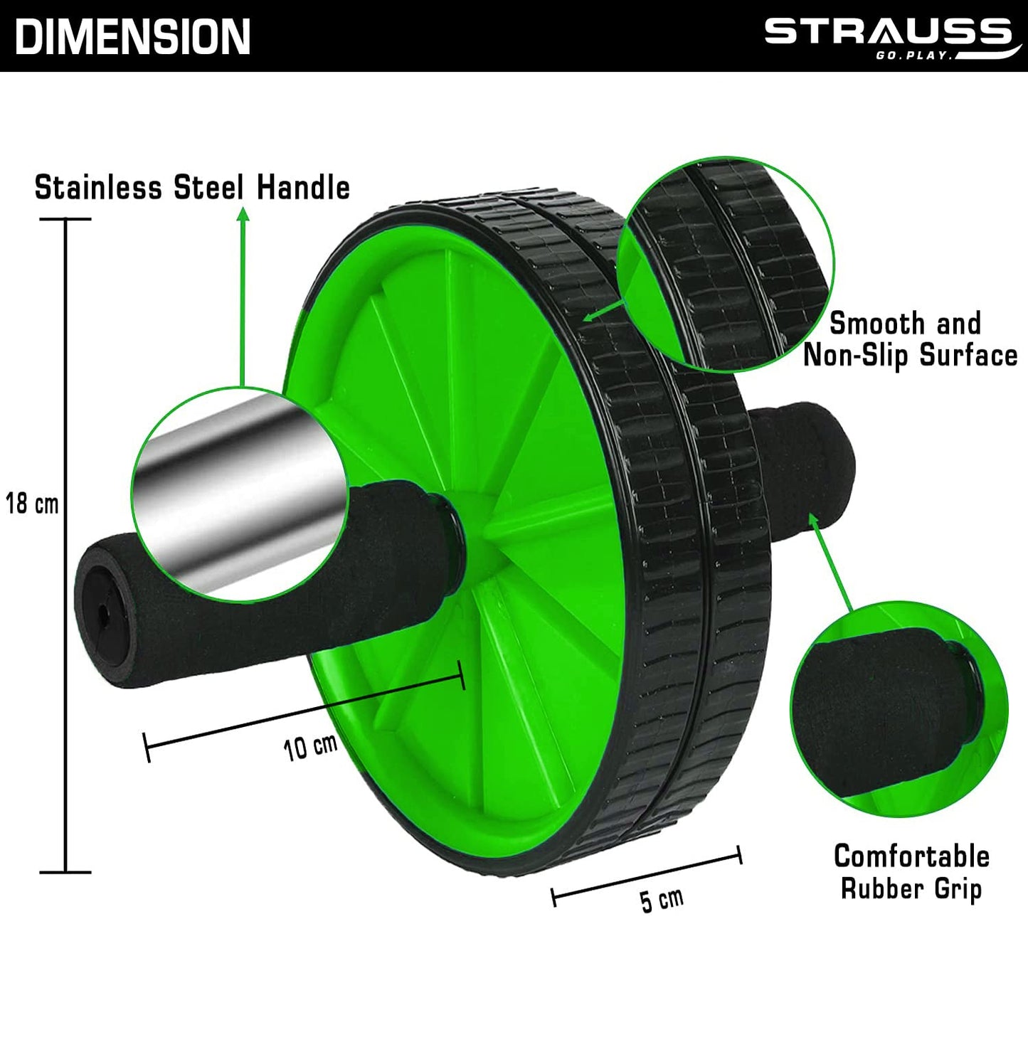 Strauss exercise wheel - dual stability model for gym
