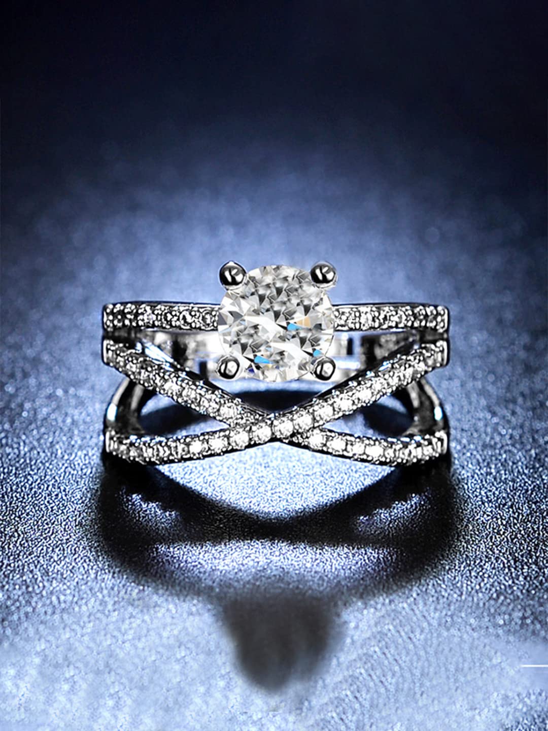 Yellow Chimes rhodium plated ring - formal events