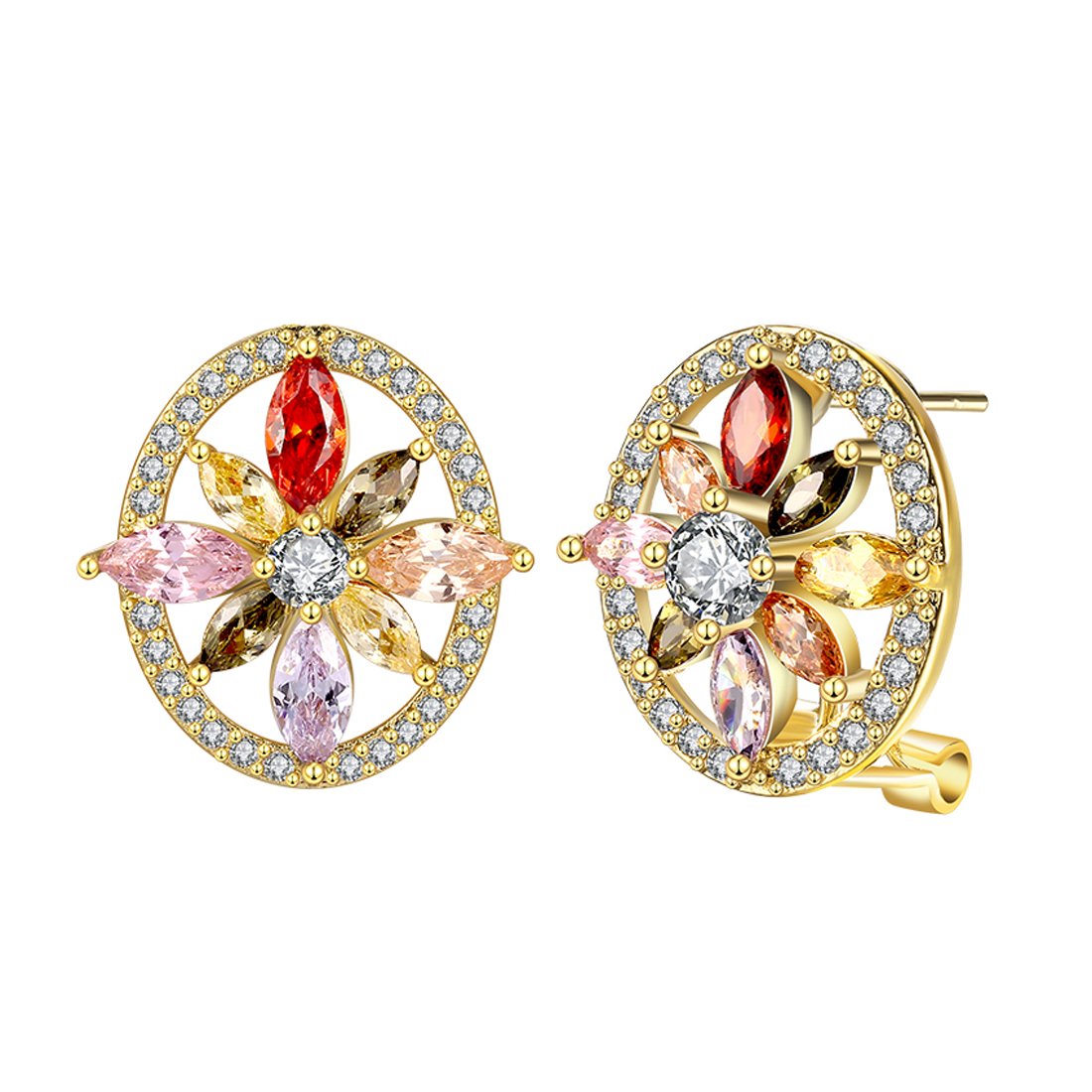 Yellow Chimes multicolor oval earrings - chic addition to any outfit
