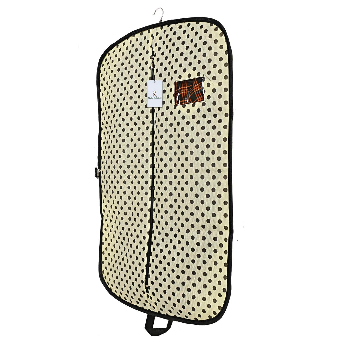 Kuber Industries Foldable Polka Dots Design Non Woven Coat Cover, Cream (CTKTC2416)