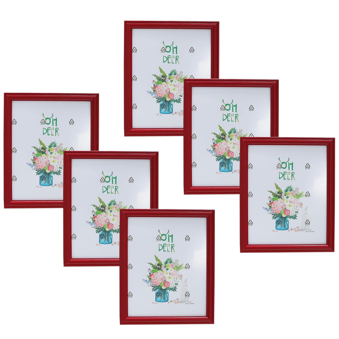 Kuber Industries Photo Frame For Home D?cor|Use Horizontal & Vertical|Crystal Clear Glass|Perfect For Home, Office And Shop 21.8x26.9CM-Pack of 6 (Brown)