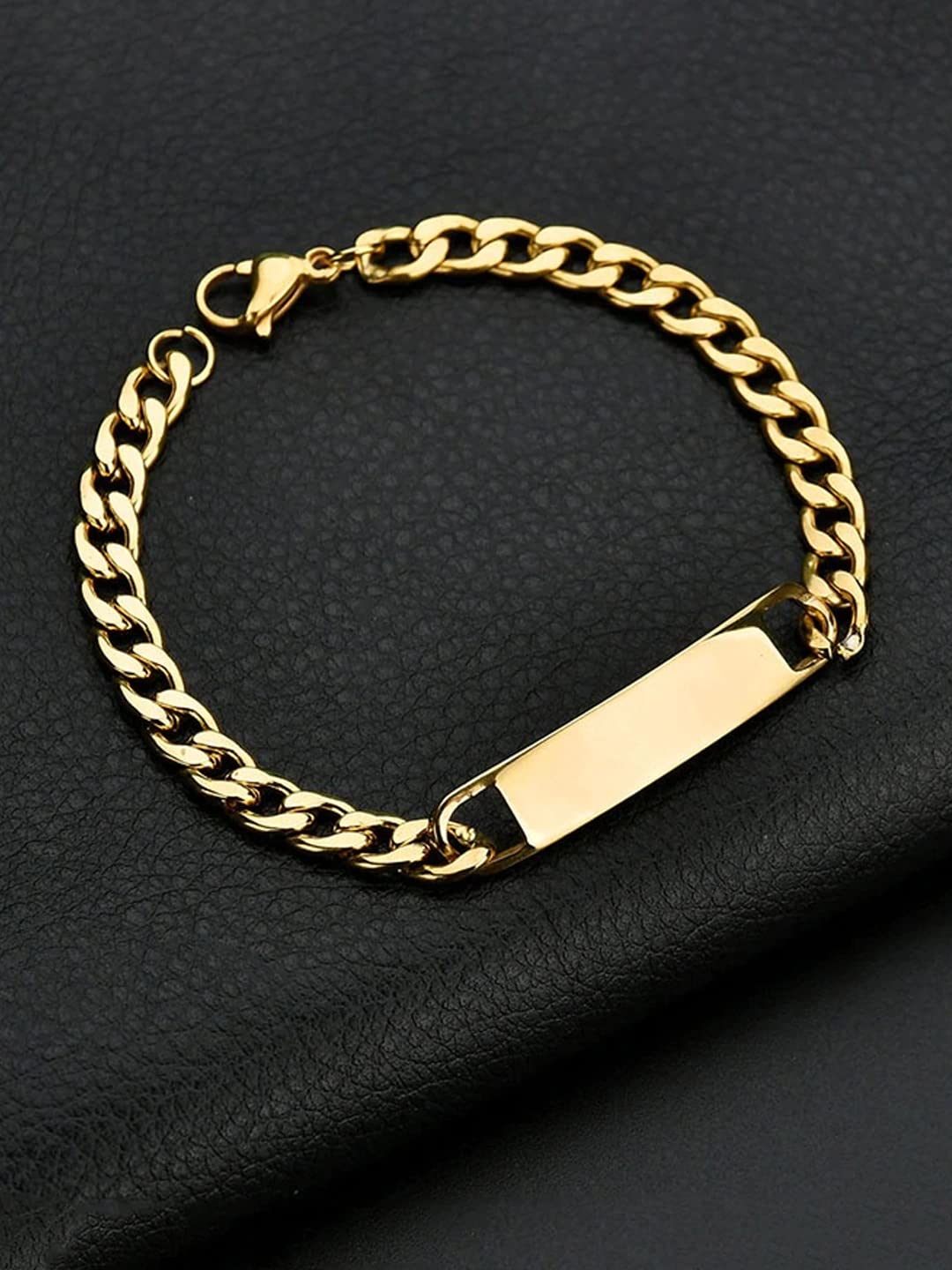Yellow Chimes Golden Tag Bracelet - Lightweight and comfortable fit for men