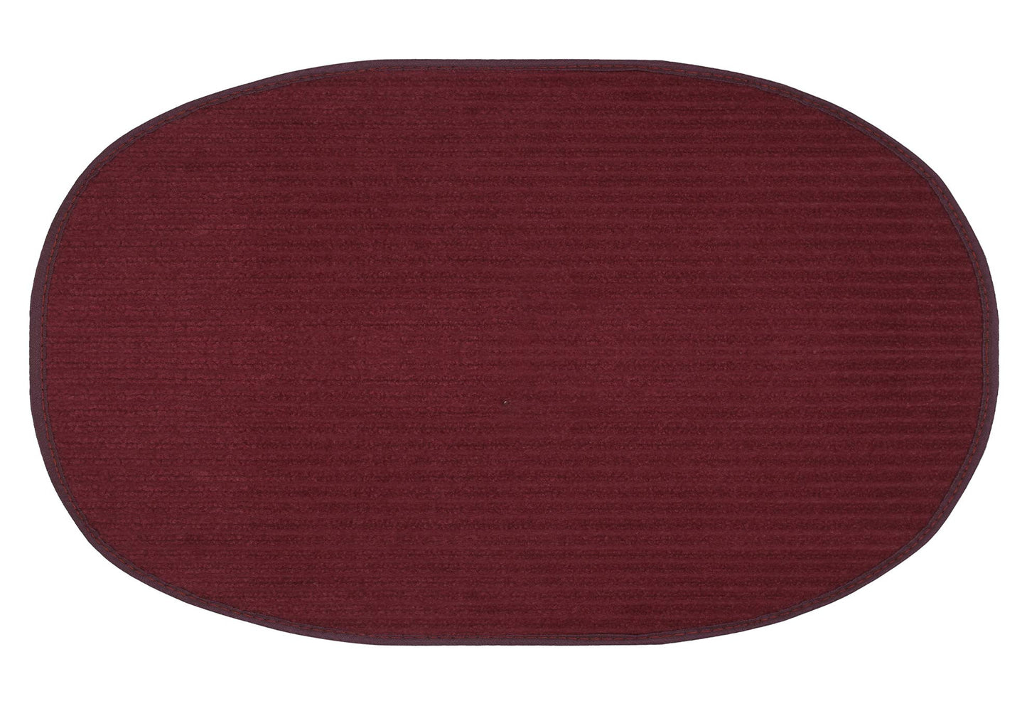 Kuber Industries Oval Shape Durable Microfiber Door Mat, Heavy Duty Doormat, Indoor Outdoor(Set of 2, 14'' x 23'', Maroon)-KUBMART12069