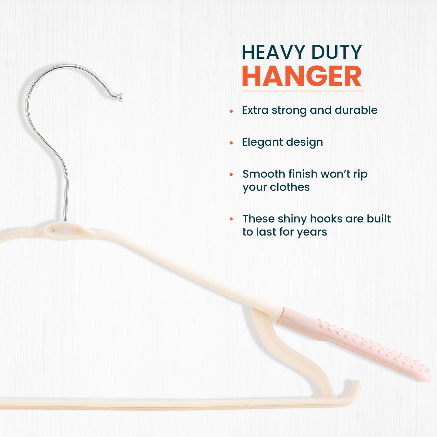 Kuber IndustriesPP Cloth Hanger Set of 5 with Zinc Plated Steel Hook (Pink)