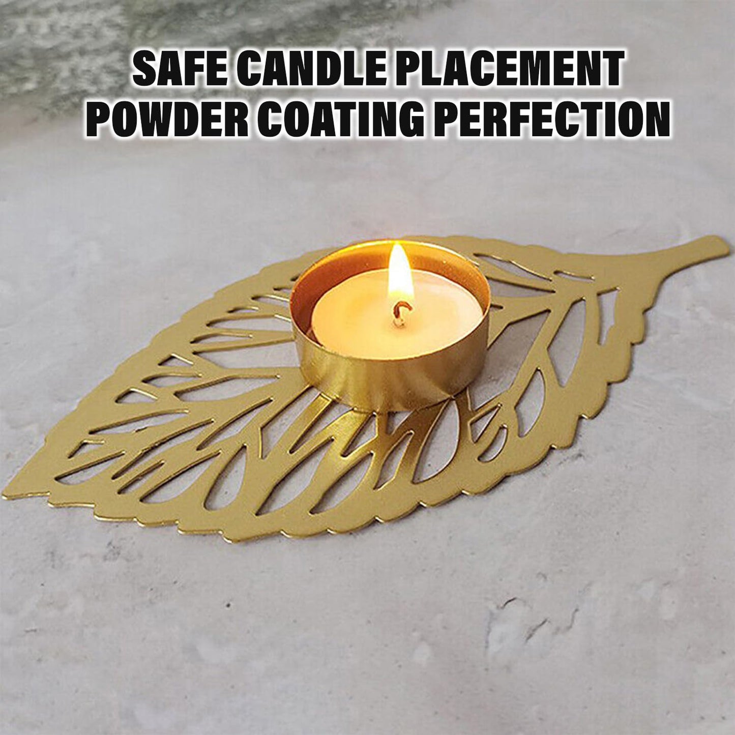 Small Leaf Shape Tealight Candle Holder | Diwali Decoration | Home Decor | Golden Color