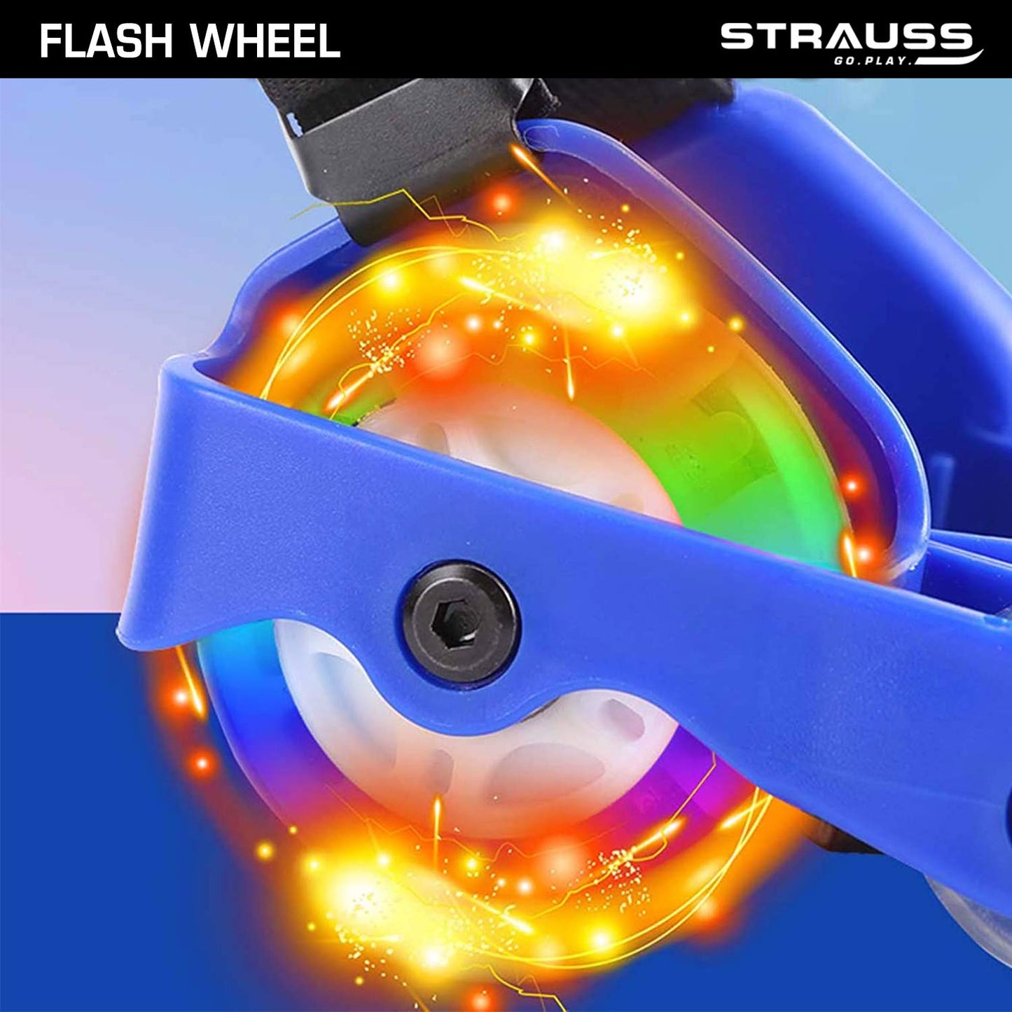 Strauss Flashing Street Roller Wheels - Safe Night Riding