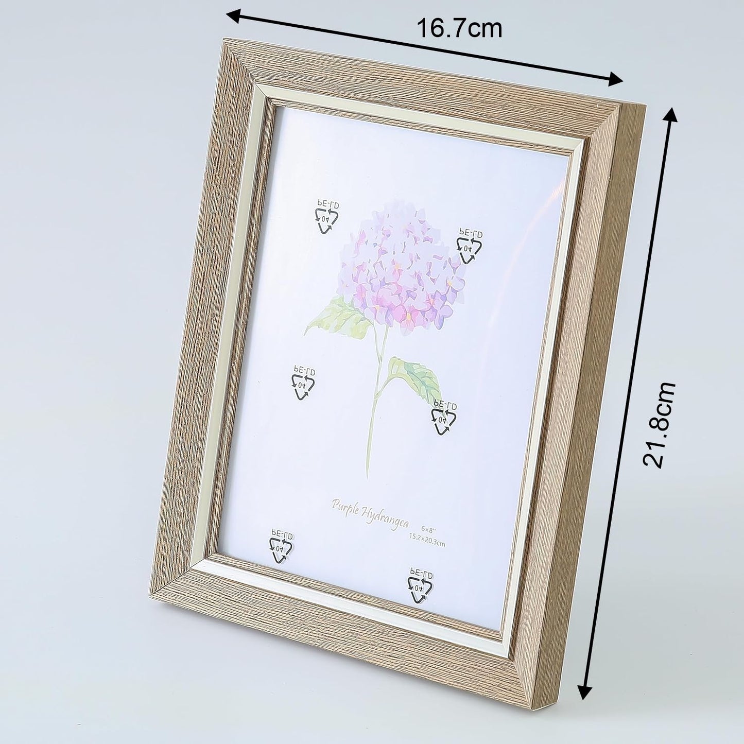 Photo Frame - Crystal Clear Glass, Horizontal & Vertical Use | Tabletop & Wall Mount | 16.7x21.8cm | Natural