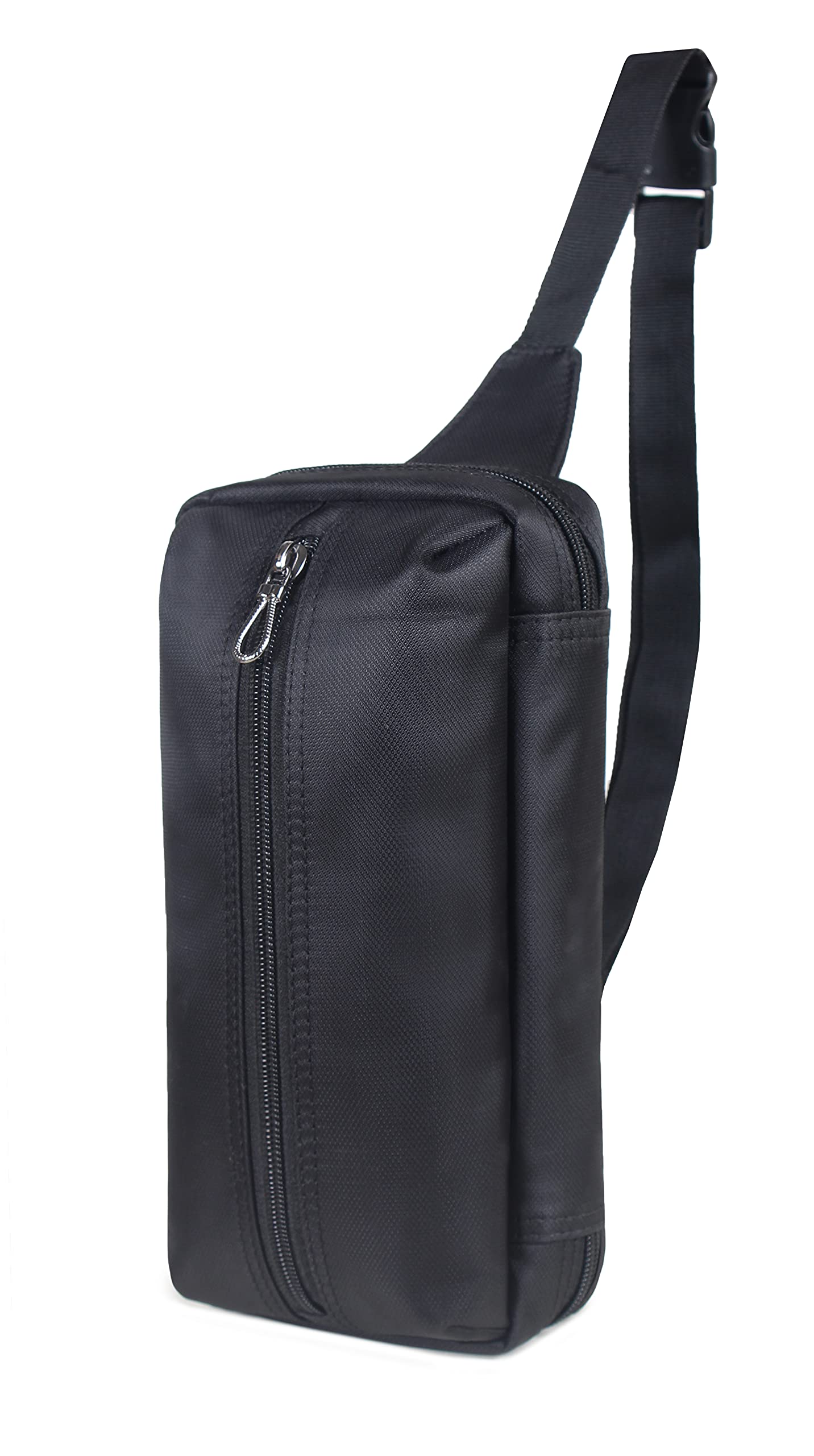 Unisex Travel Crossbody Sling Bag - Water Resistant, Polyester | Adjustable Strap | Compact Size | Black