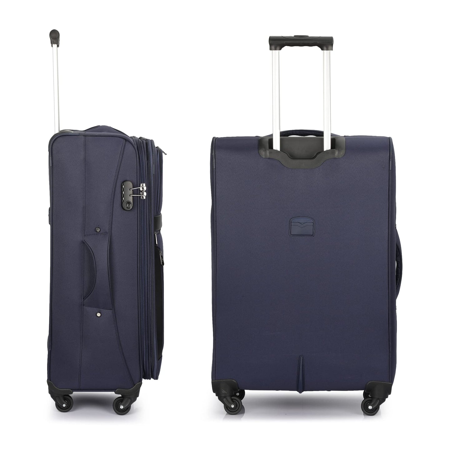 Softsided Suitcase - Combination Lock, 4 Wheels, Laptop Compartment | Small Size 56 cm | Navy Blue