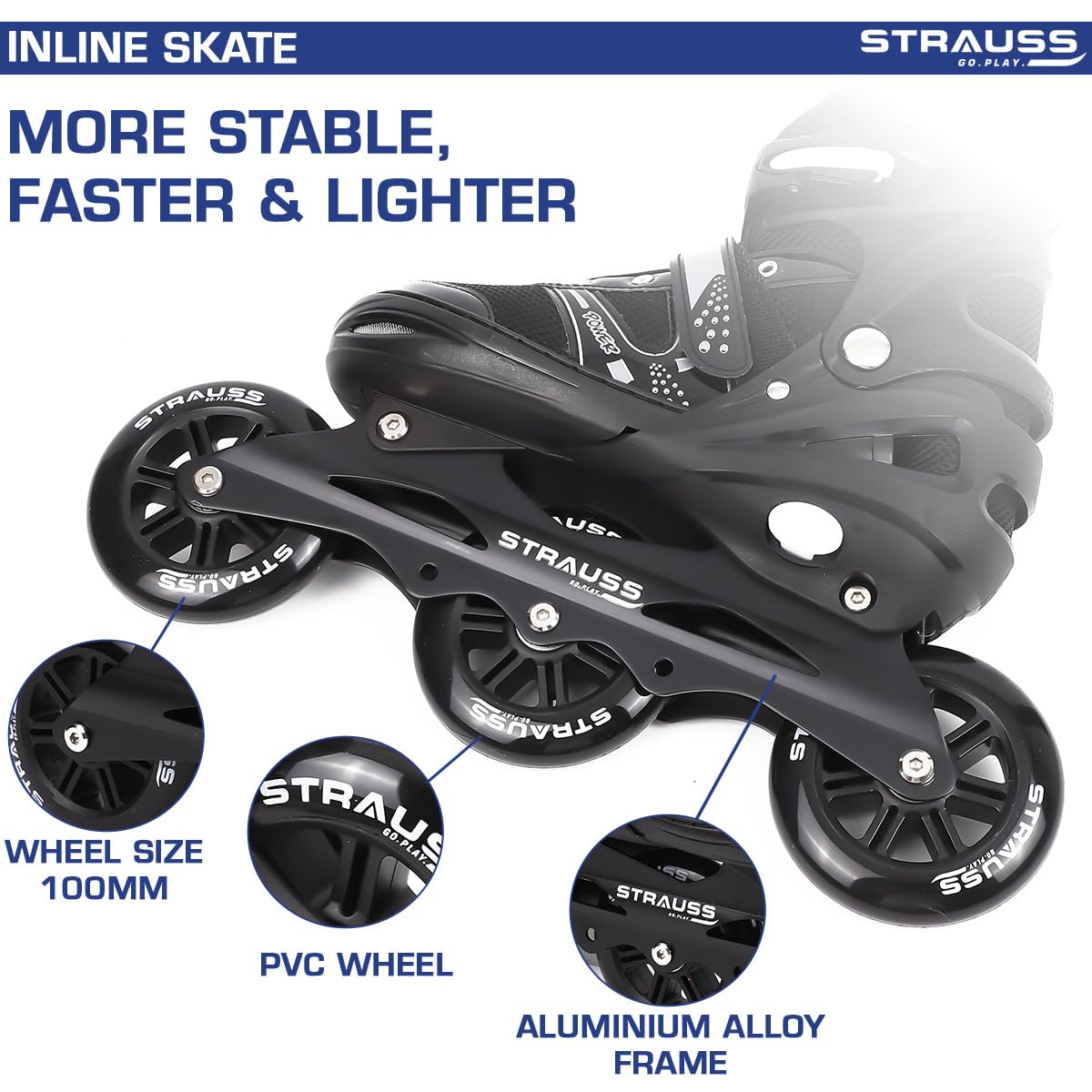 Strauss Inline Skates - Smooth gliding on streets