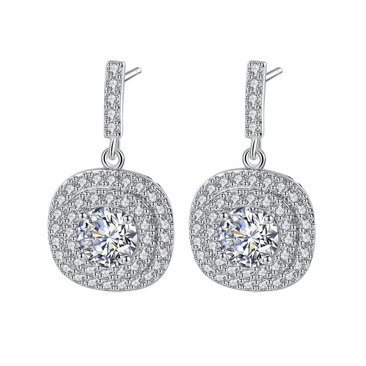 Yellow Chimes White Crystal Drop Earrings - Festival and Party Use
