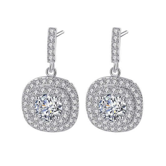 Yellow Chimes White Crystal Drop Earrings - Festival and Party Use
