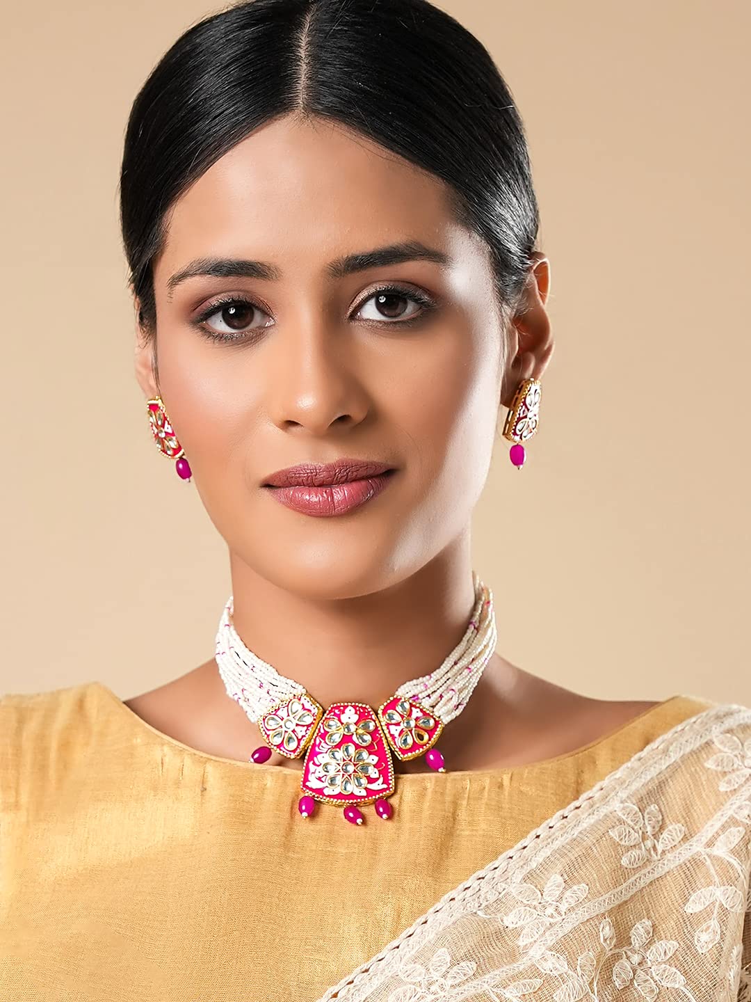 Yellow Chimes adjustable necklace - ethnic dress accessory
