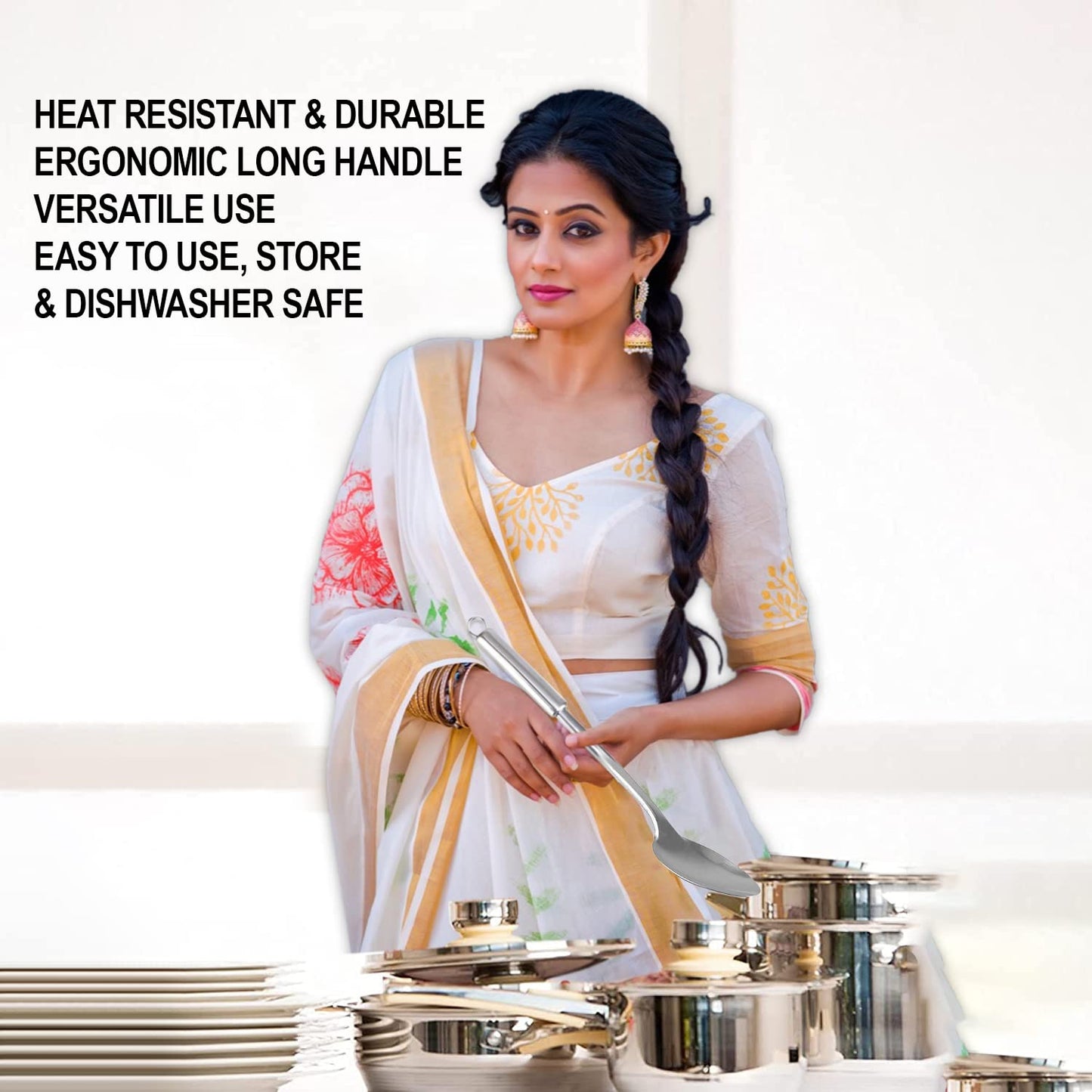 Kuber Industries Heart Home Serving Spoon - Serving dishes