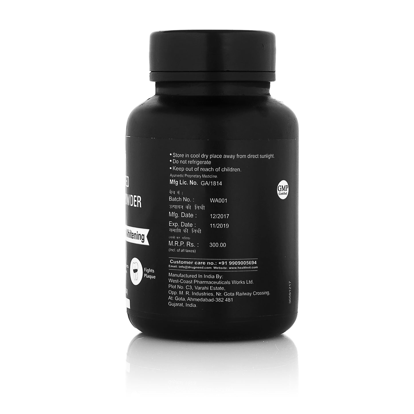 Healthvit activated charcoal powder - effective stain remover