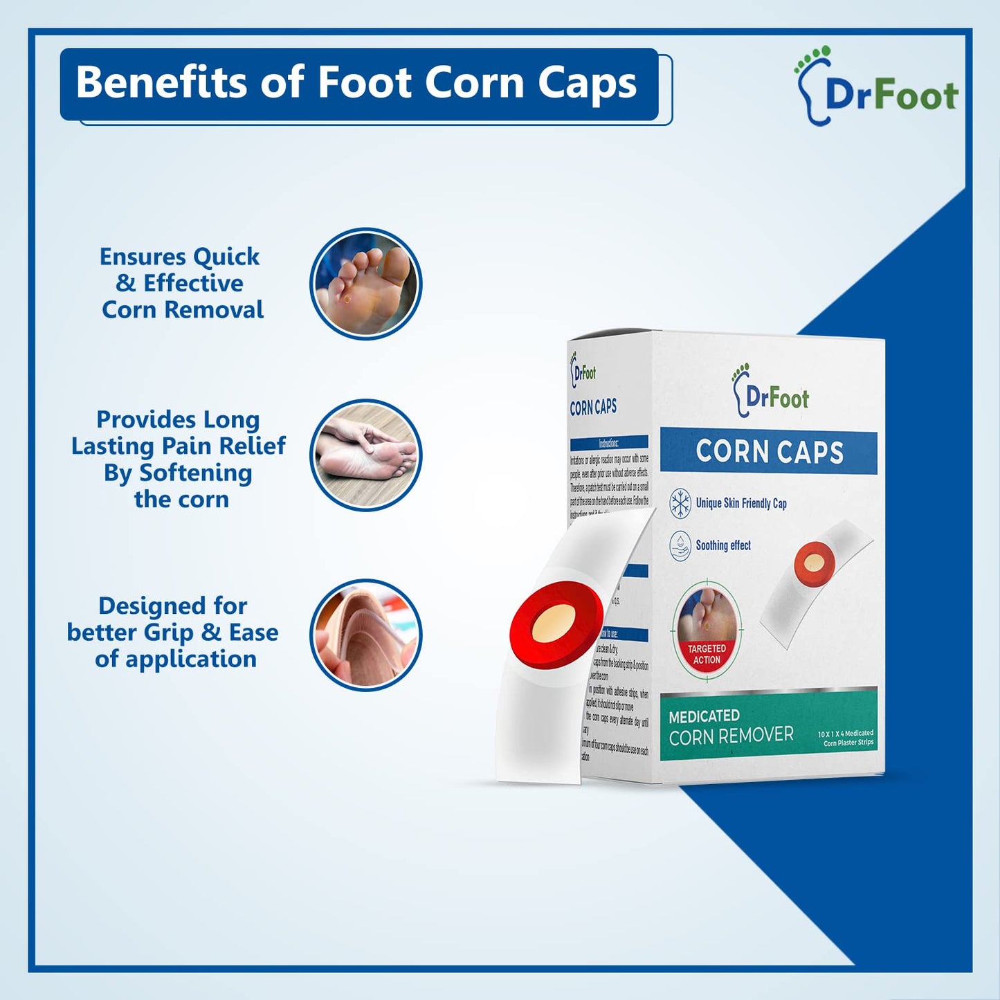 Dr Foot corn caps - pain relief for corns