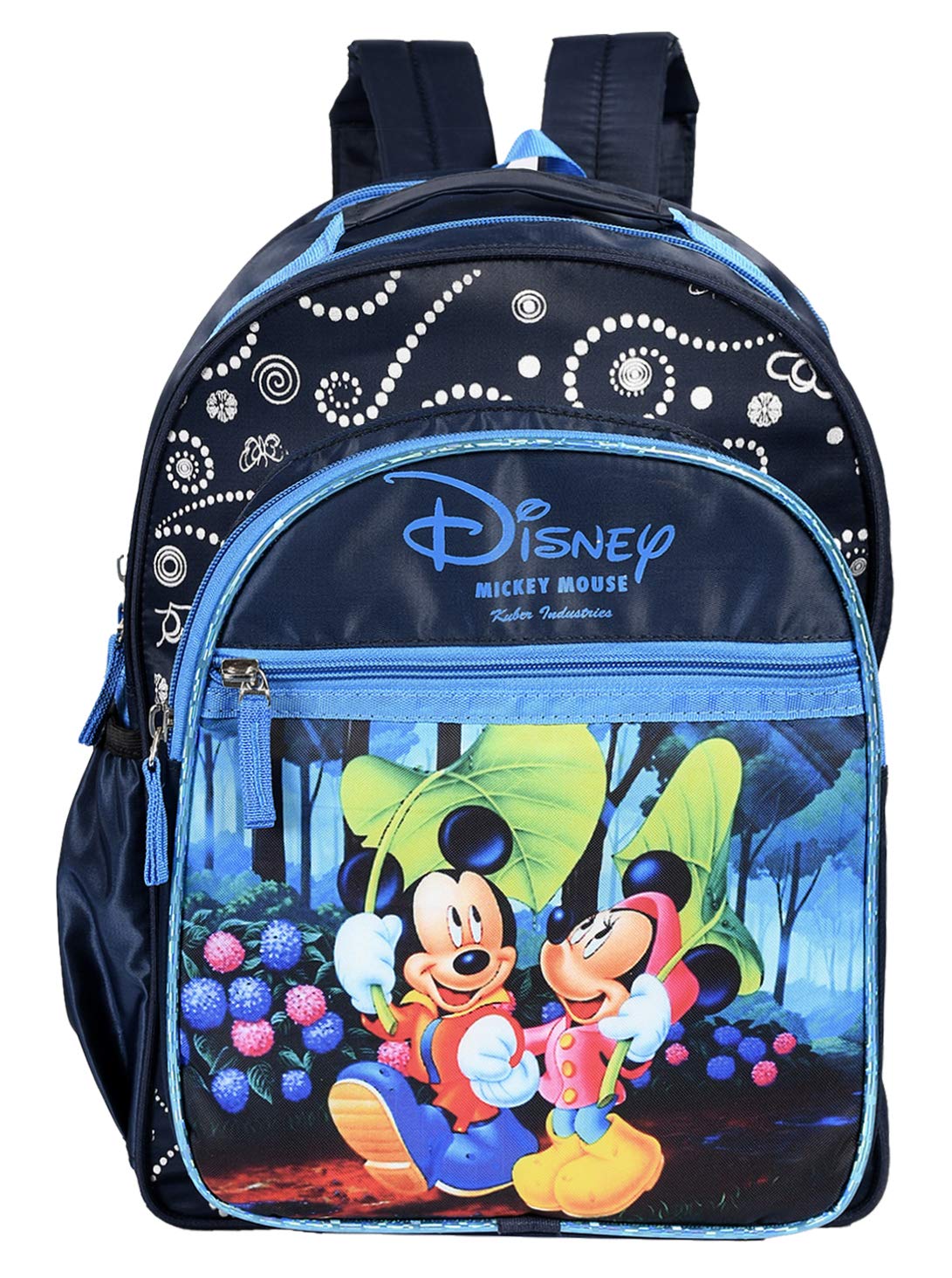 Kuber Industries Disney Print Unisex School Bag|Kids School Backpack|School Bag for Girls, Boys|Disney Mickey Minnie Mouse|Blue