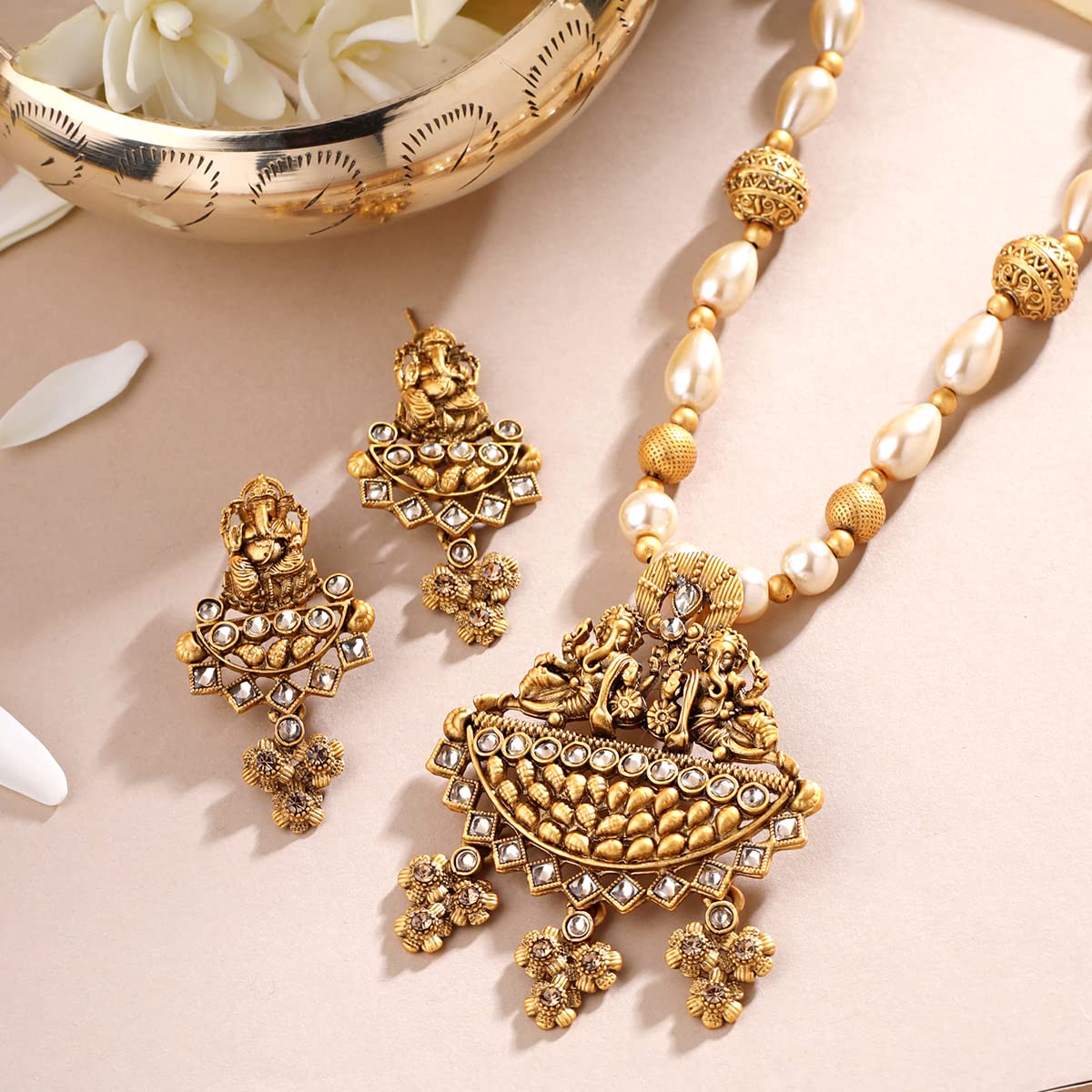 Yellow Chimes charm drop necklace set - anniversary gift