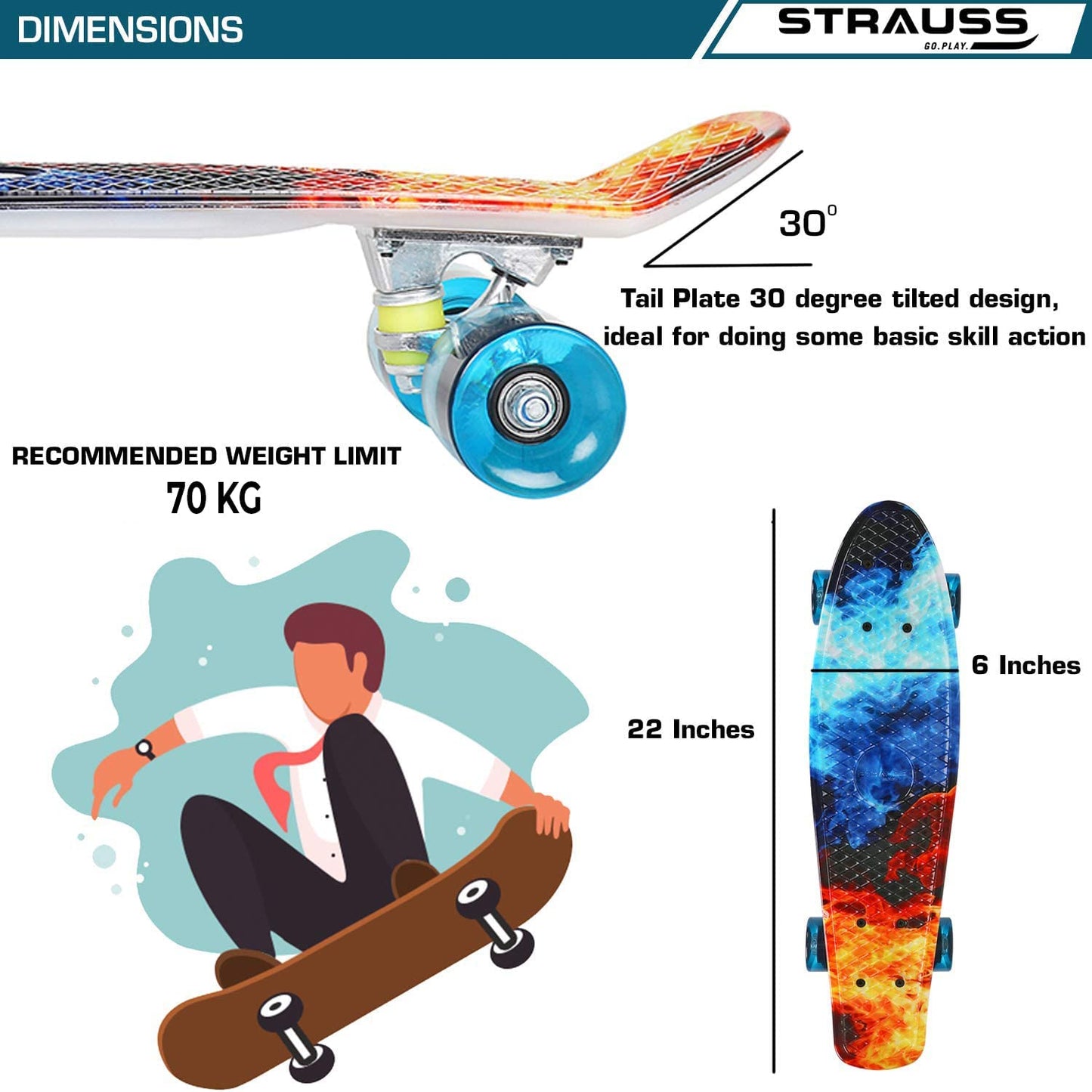 Strauss Cruiser Fp Skateboard - Fun for Kids