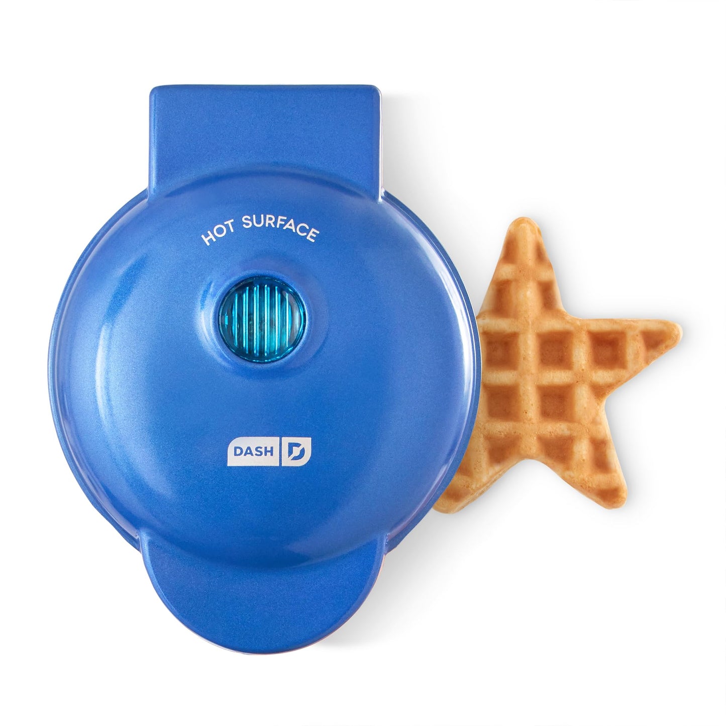 Mini Waffle Maker with Non-Stick Coating & Dual Side Heating | Recipe Booklet Included | 4 Inch | Blue-Star