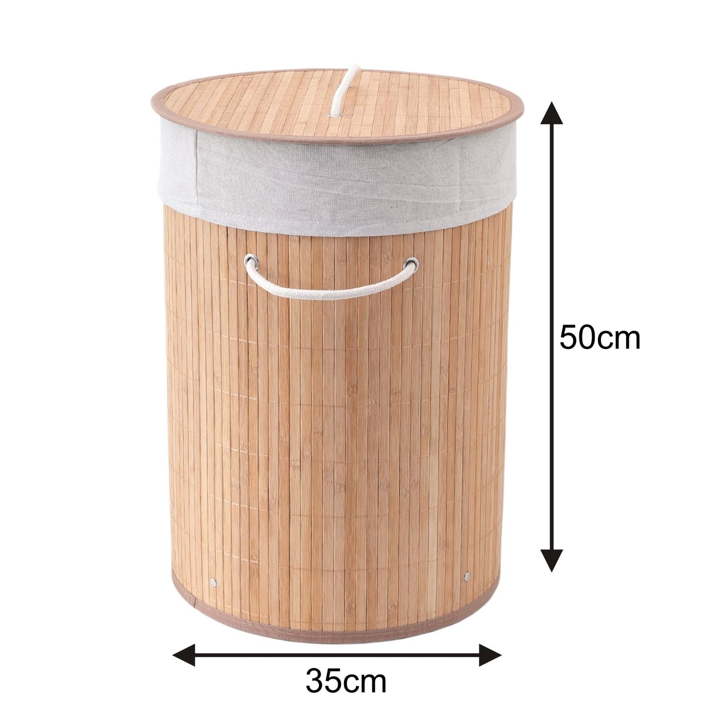 Pack of 4: Bamboo Laundry Basket with Lid - Eco-Friendly & Versatile | Includes Cloth Hamper | Natural Color