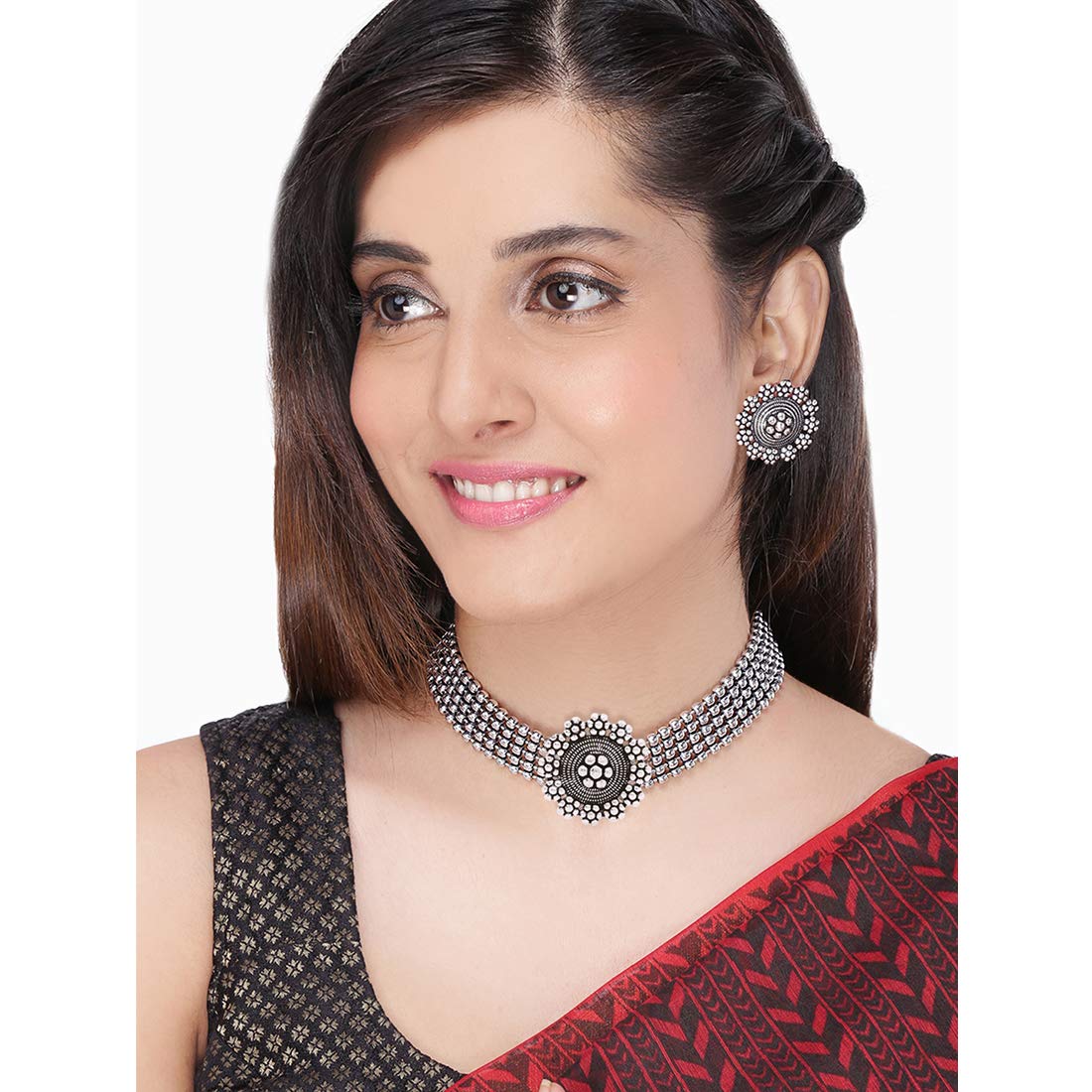 Yellow Chimes Floral Choker Necklace Set - Party Accessory