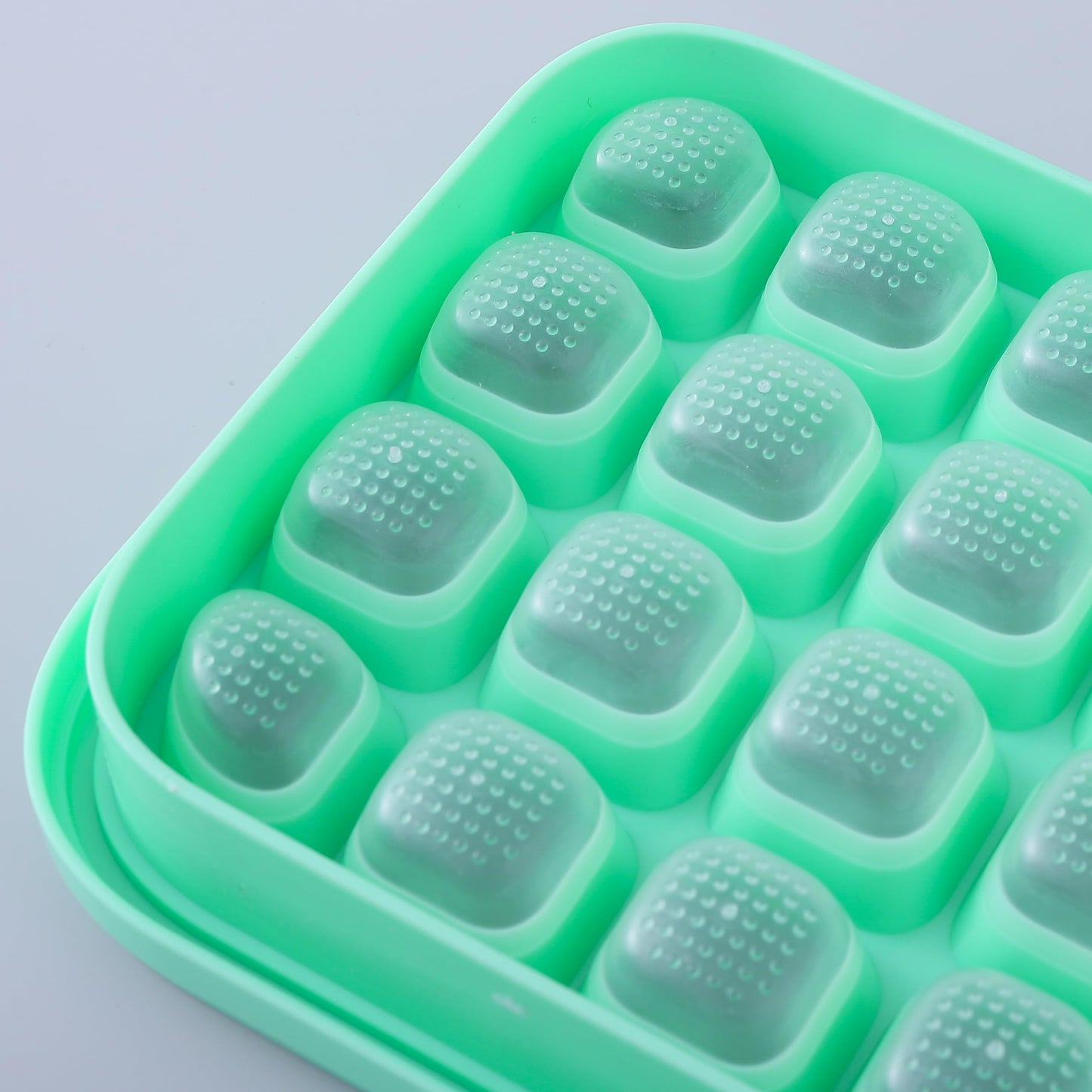 UMAI 2 Layer Ice Cube Trays with Storage Box & Ice Scoop | 56 Compartments | One Press Demolding | Ice Cubes for Whiskey Cocktails Mocktails Soft Drinks | BPA Free | Green