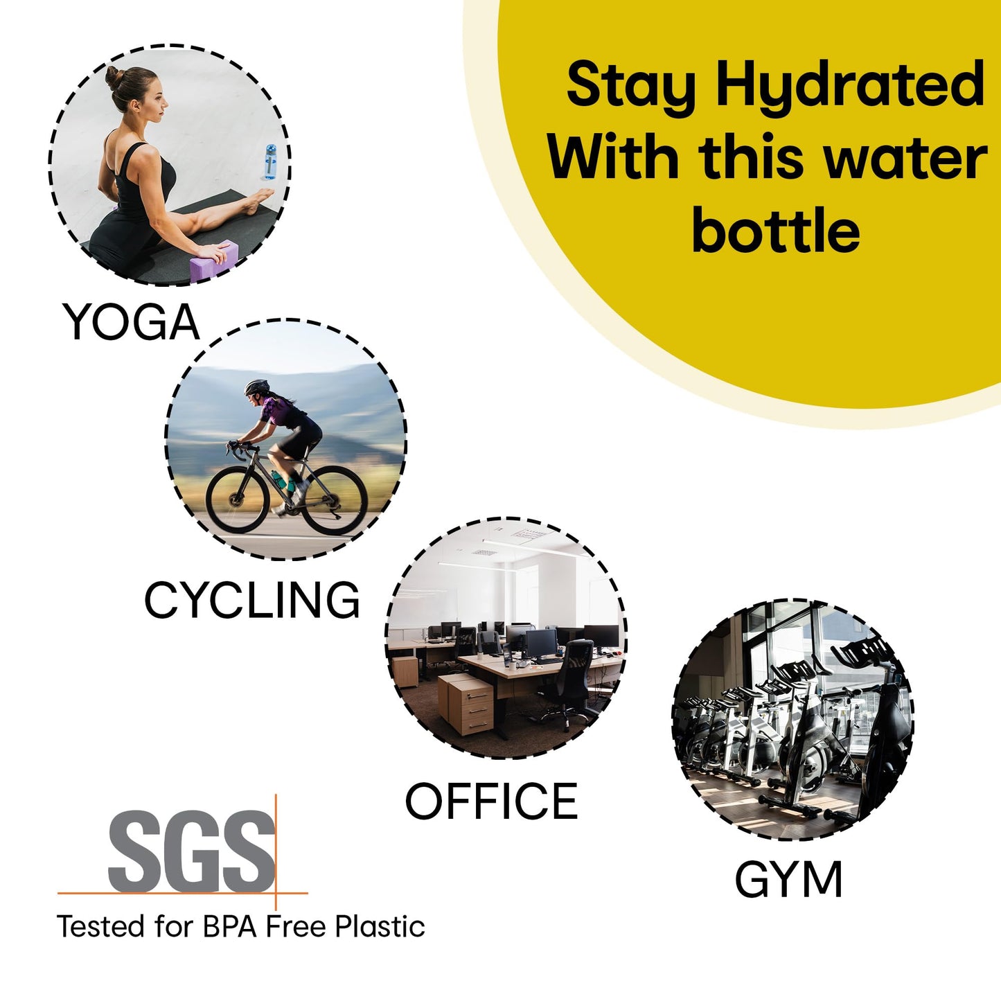 1 L Plastic Sipper Water Bottle - Non-Toxic, Leak Proof, Lightweight | Flip-Top Lid & Straw | Leaf Print