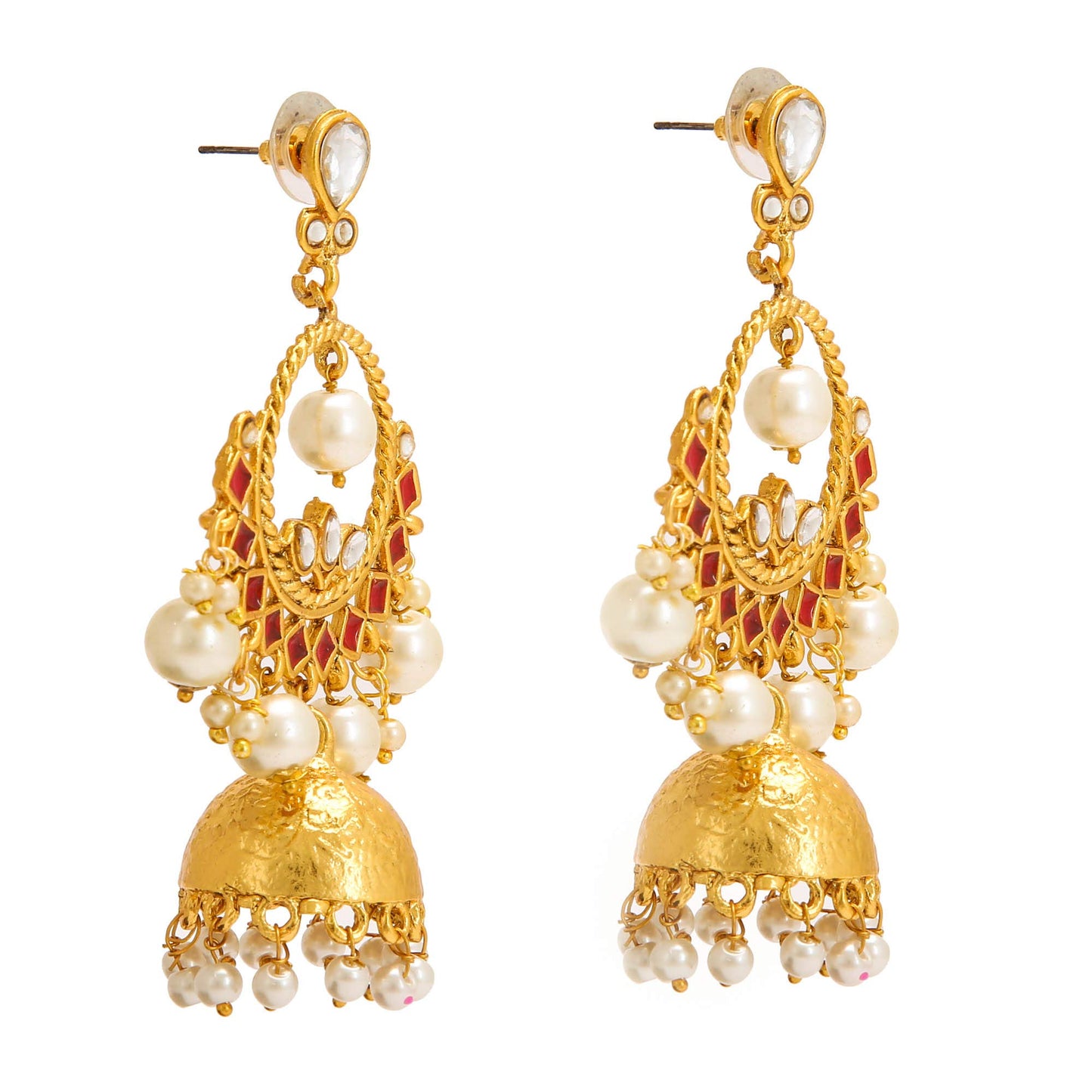 Yellow Chimes lightweight chandbali earrings - everyday wear
