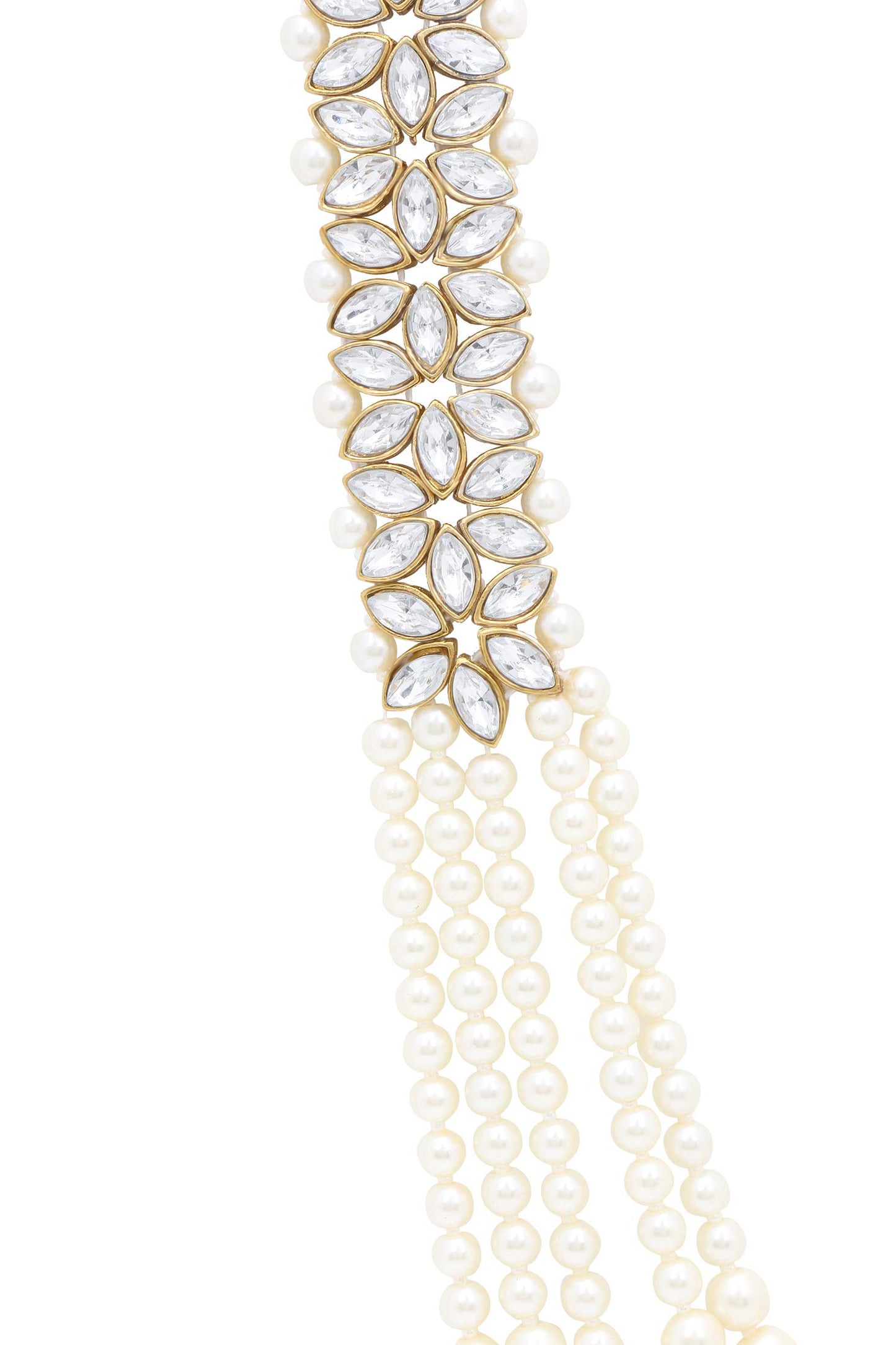 Yellow Chimes Elegant Pearl and Kundan Set - Evening Event