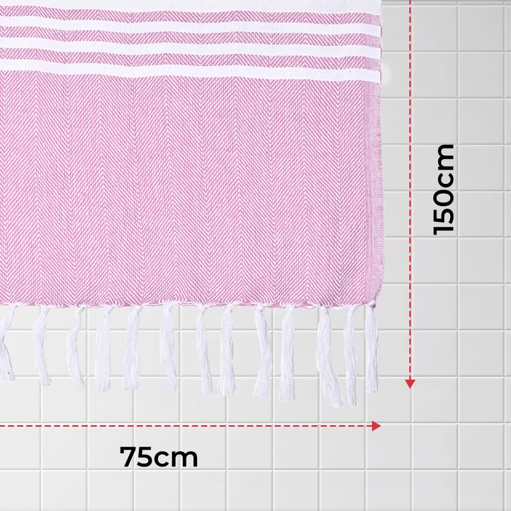 The Better Home Cotton Towel (150cmx75cm, 200gsm) | Soft Bath Towel for Men Women | Anti-Odour High Absorbency Quick Dry Towel | Hair Drying Towel for Women | Turkey Towels for Bath Large Size (Pink)