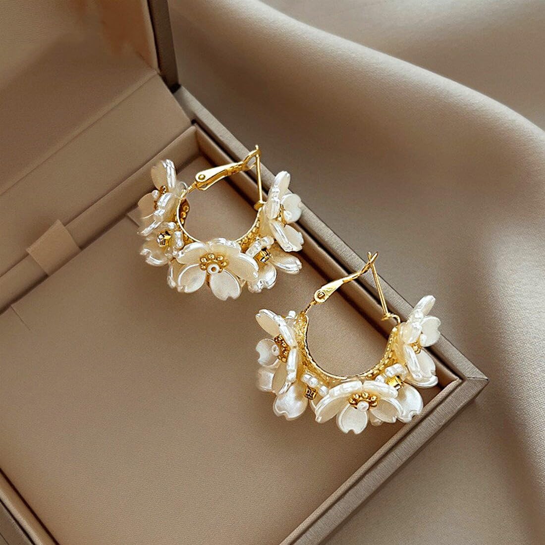 Yellow Chimes Hoop Earrings for Women - Elegant Floral Style