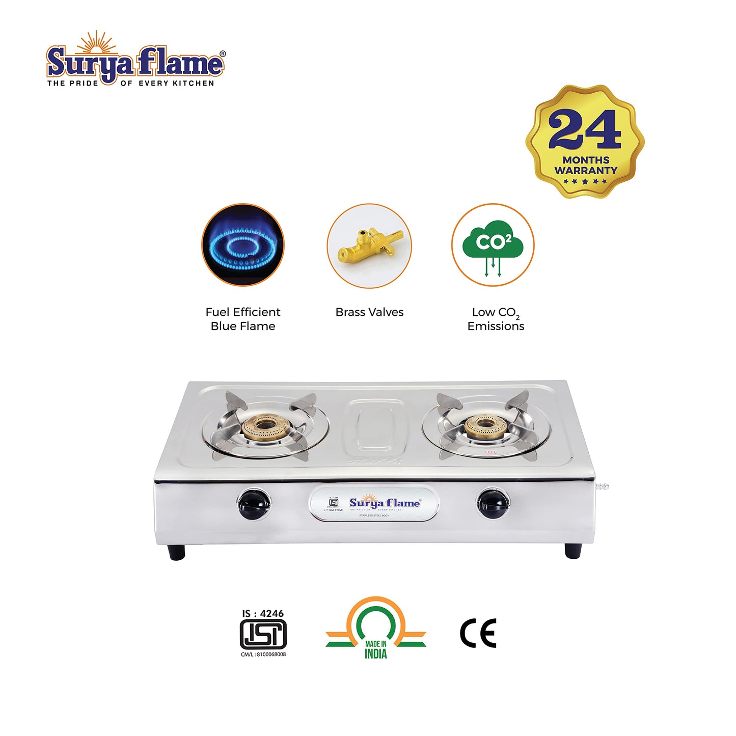 Surya Flame LPG stove - easy meal prep