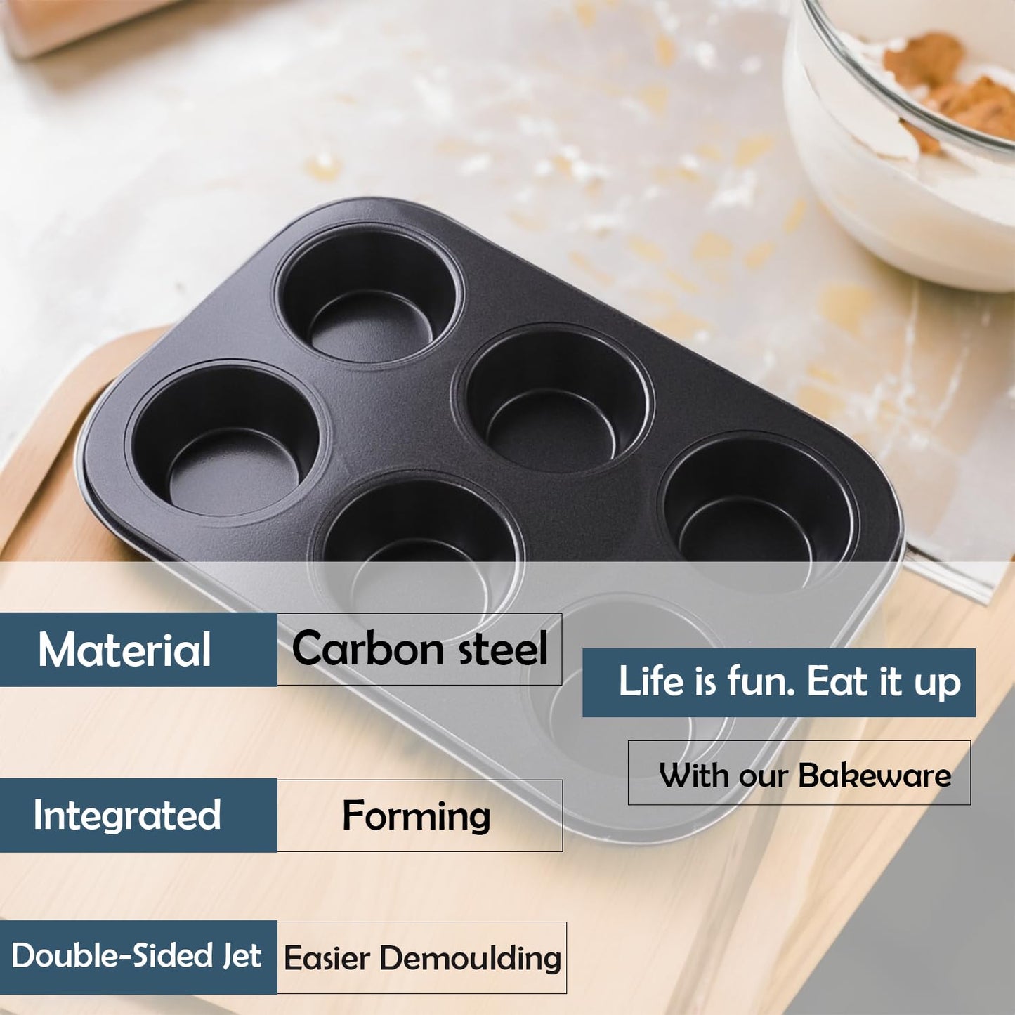 Kuber Industries Cup Cake Tray - durable carbon steel baking tray