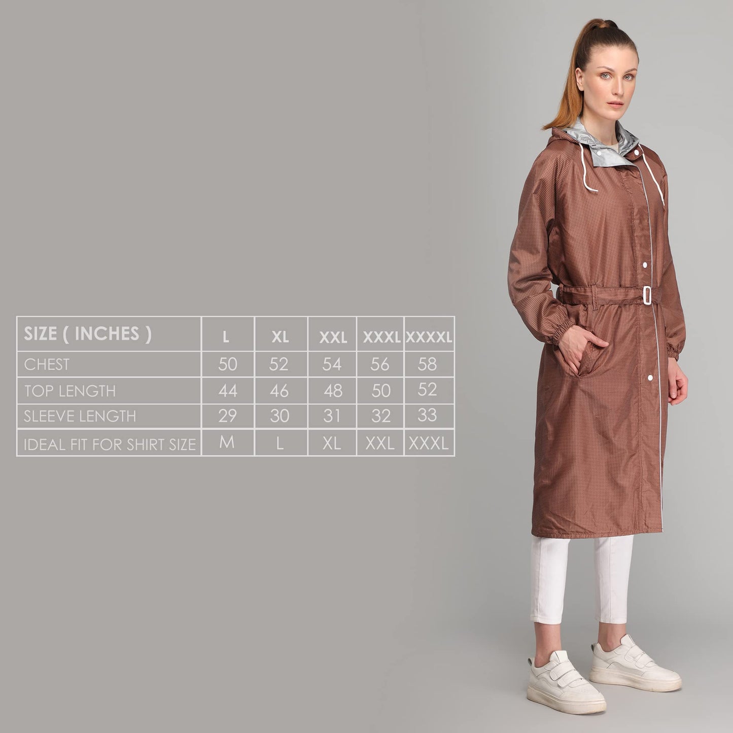 Clownfish Brown Raincoat - Women's Daily Use