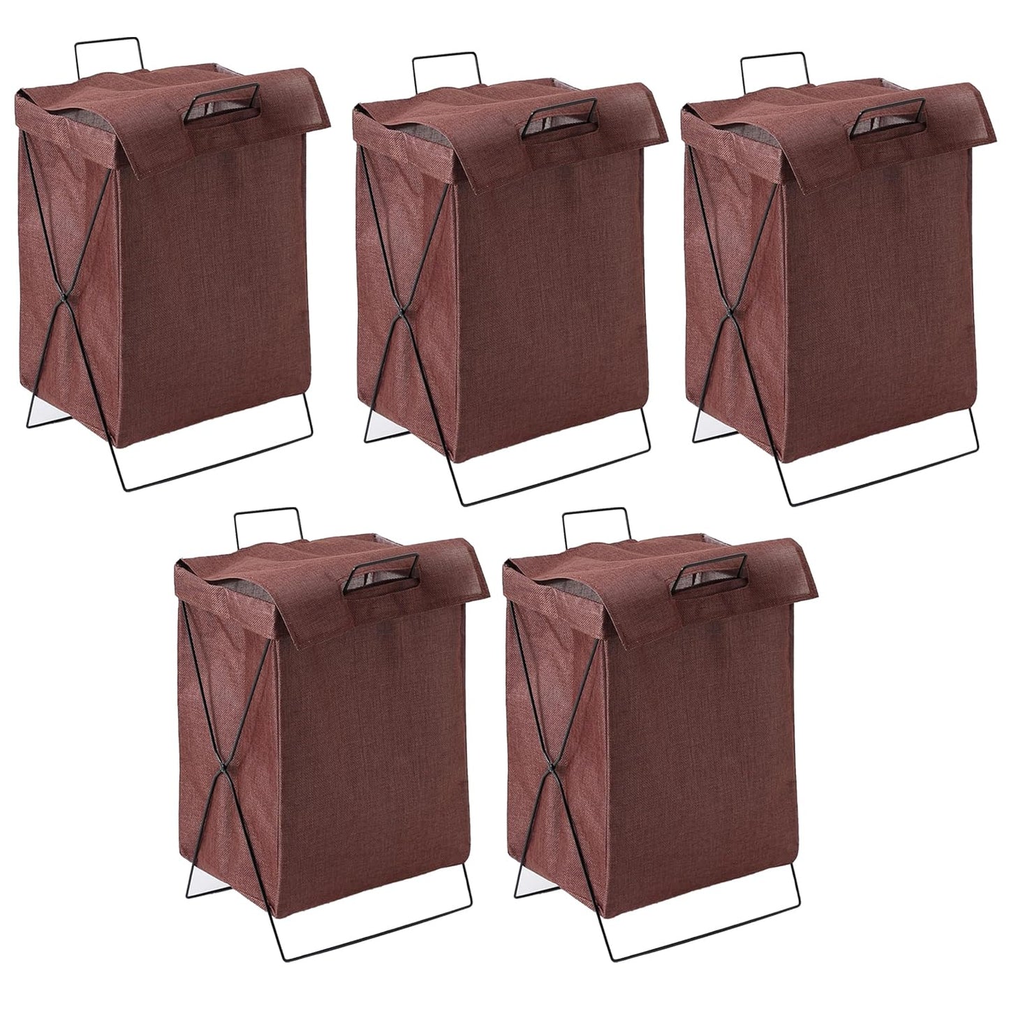 Combo: Foldable Laundry Hamper with Versatile Design | Ideal for Toys & Dirty Clothes | 40LTR | Brown