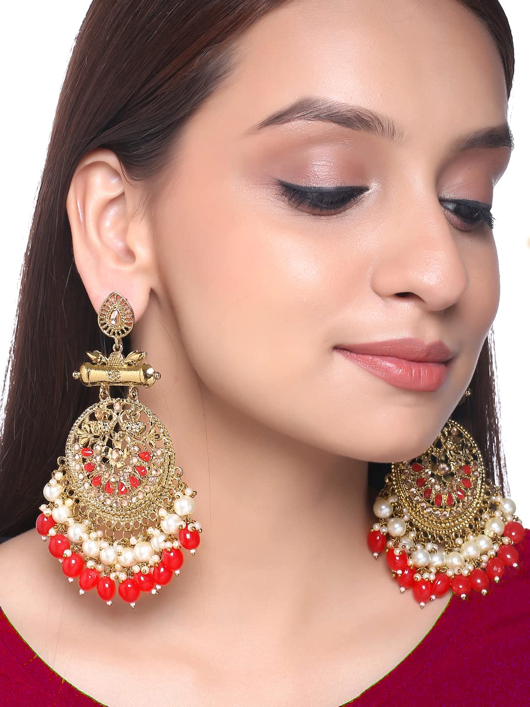 Yellow Chimes Peacock Design Earrings - Lightweight and elegant