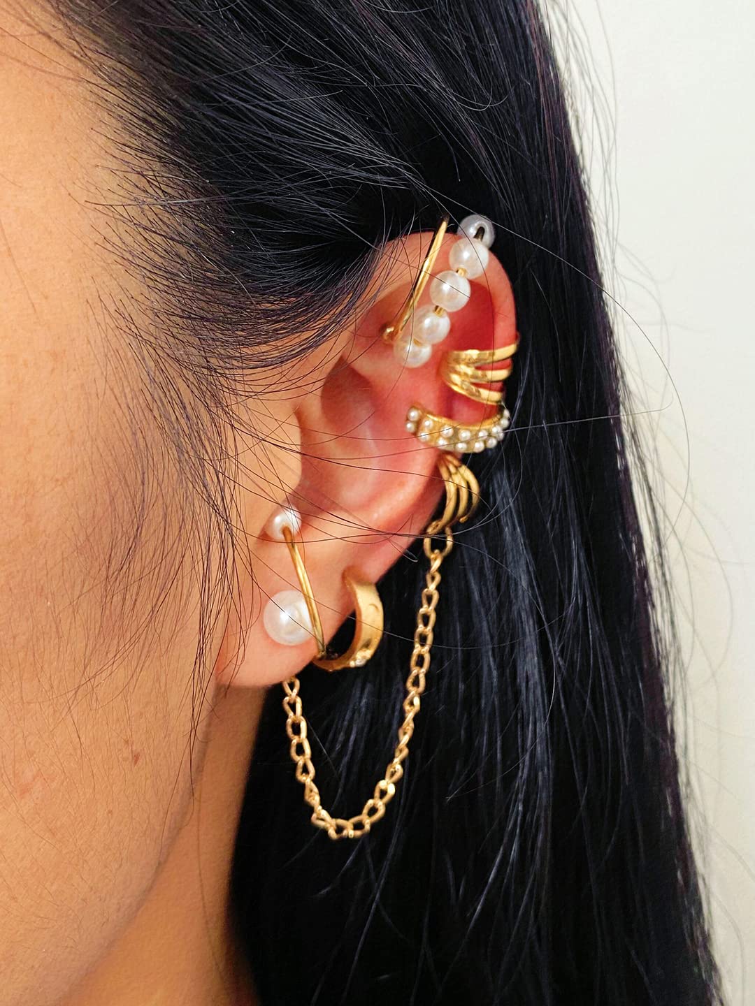 Yellow Chimes ear cuffs - Dainty wear for everyday style