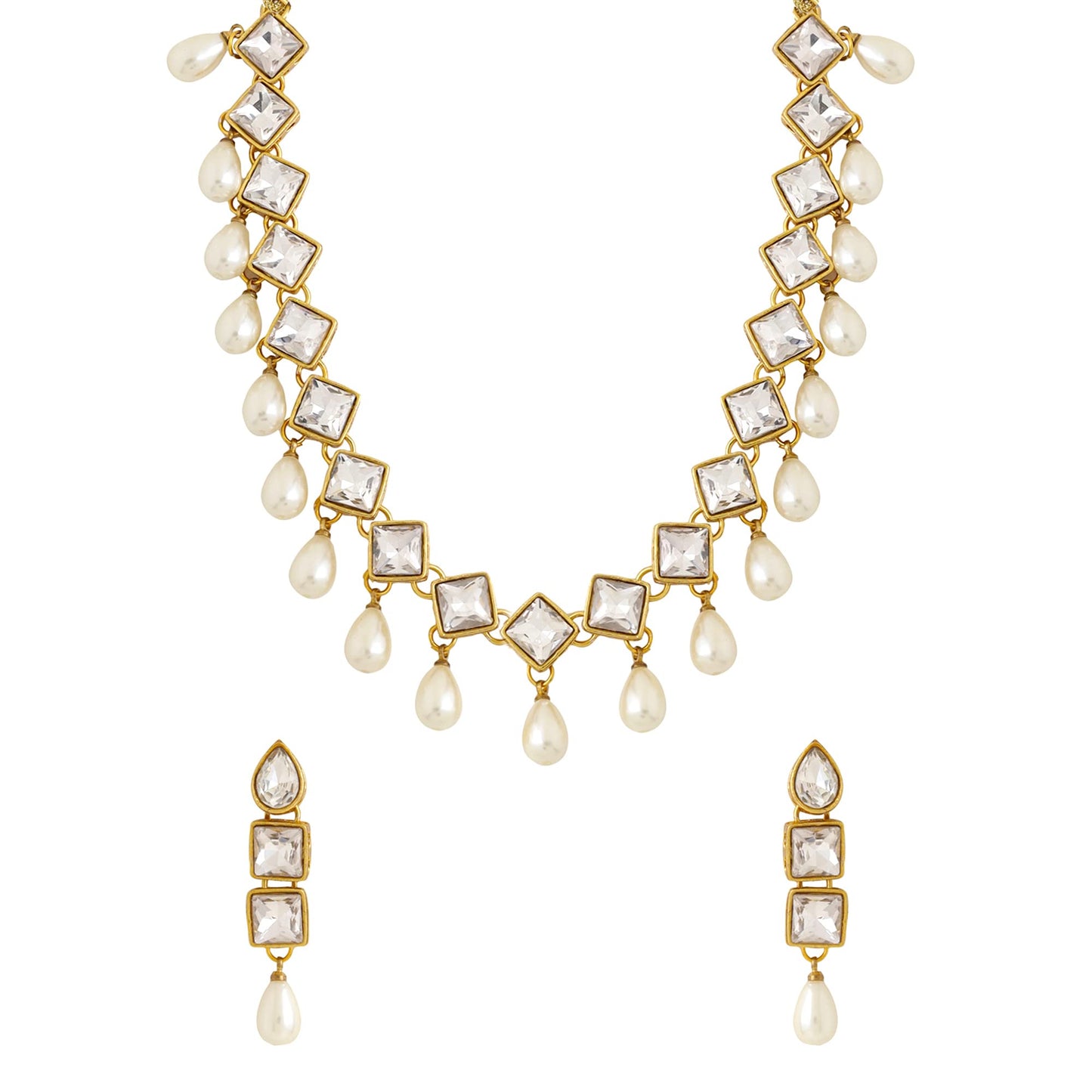 Yellow Chimes Kundan Necklace - beautiful gift for her