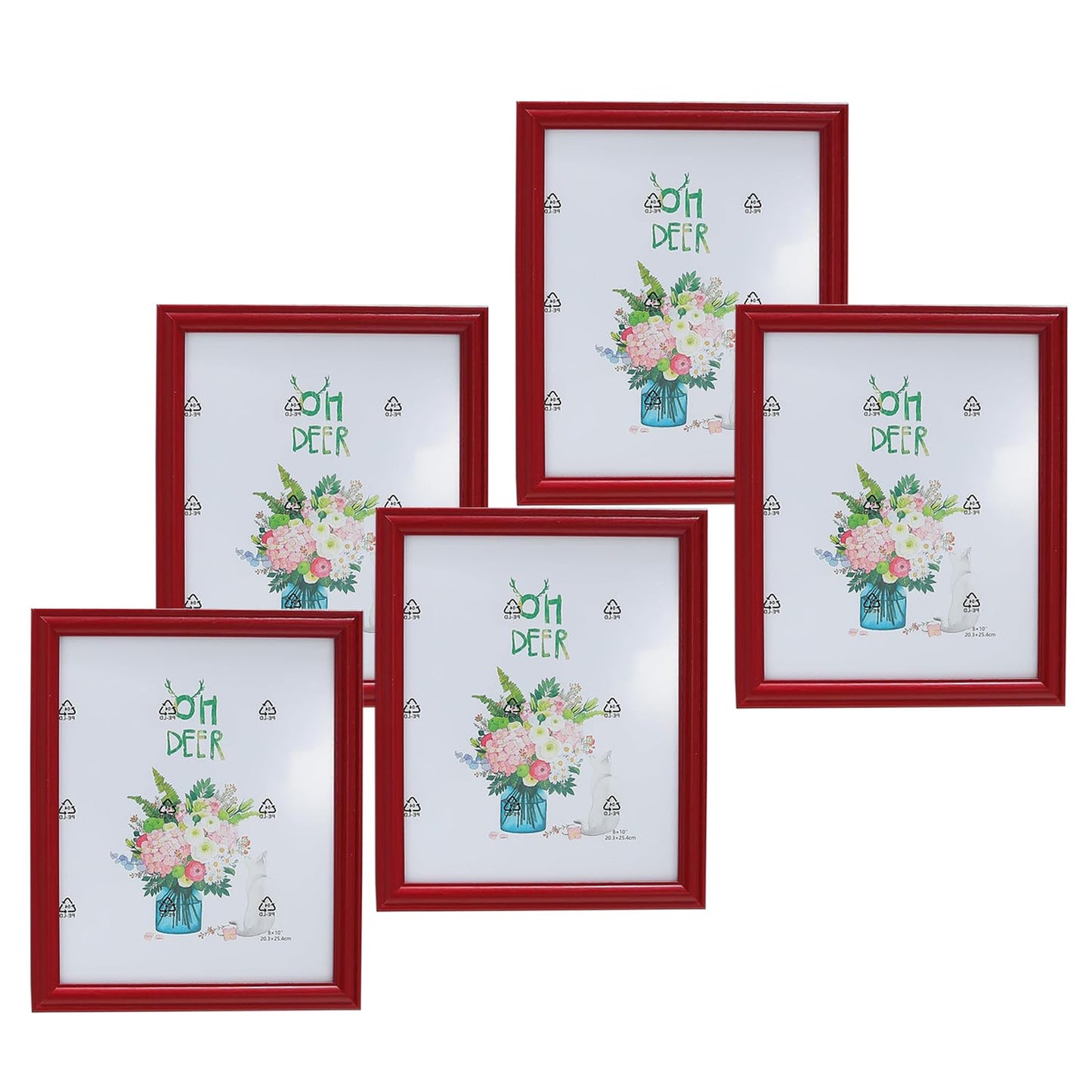 Kuber Industries Photo Frame For Home D�cor|Use Horizontal & Vertical|Crystal Clear Glass|Perfect For Home, Office And Shop "21.8x26.9CM"-Pack of 5 (Brown)