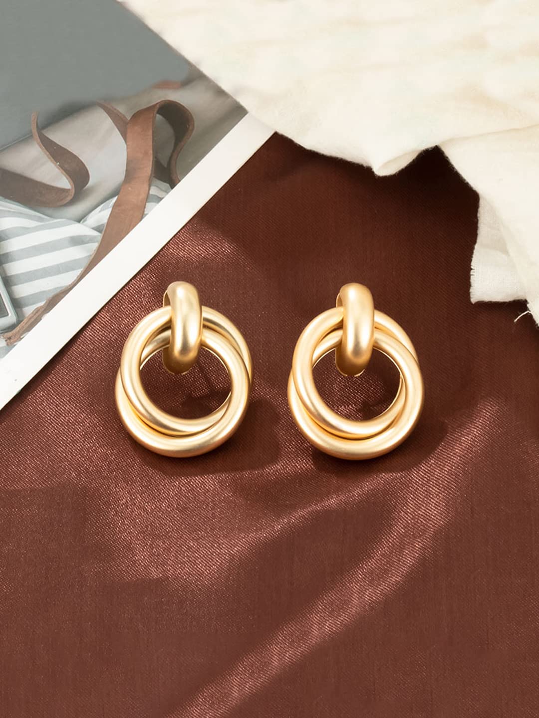 Yellow Chimes twisted layered earrings - Casual outfit enhancement