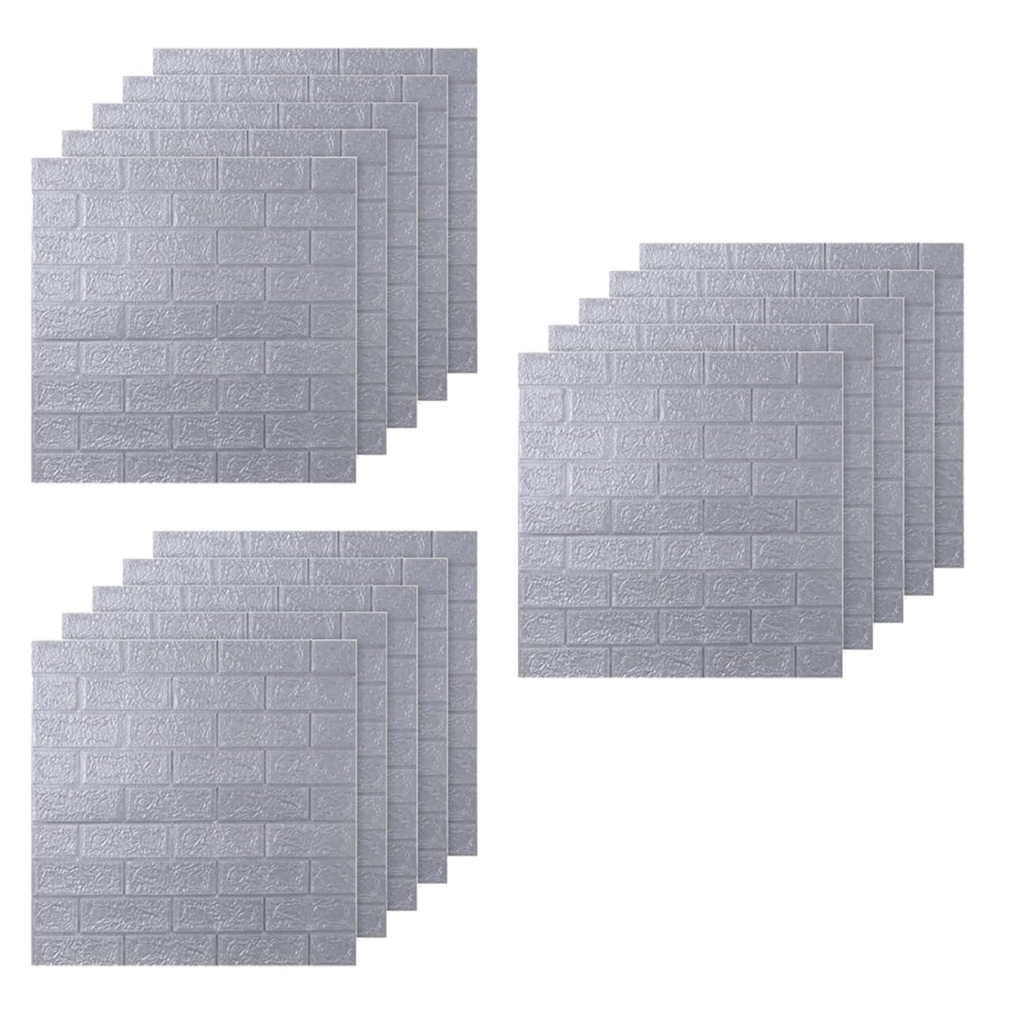 Combo: Foam Brick Pattern 3D Wallpaper - Soft PE Foam, Easy to Peel & Stick | Set of 5 Sheets | 70 cm x 77 cm