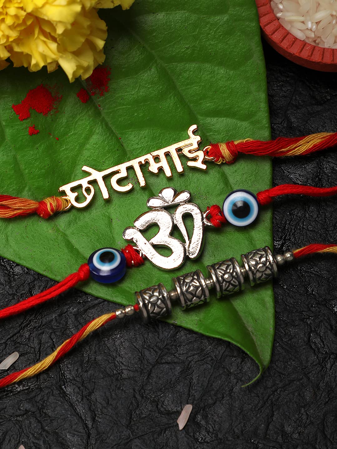 Yellow Chimes handmade OM Bada Bhai rakhi - Rakshabandhan celebration