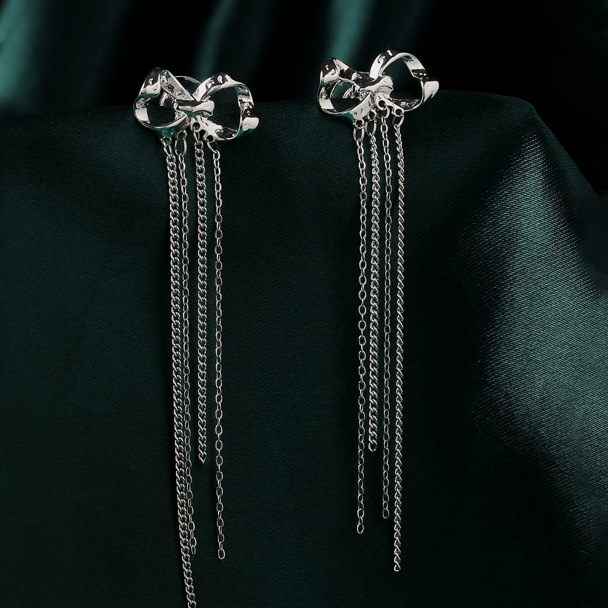 Yellow Chimes silver dangler earrings - festive outfit accessory