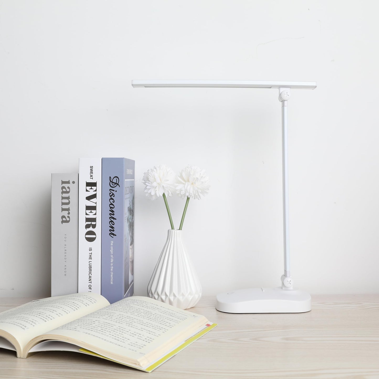 Table Lamp with Adjustable Height & Arm | 1 Piece | 14.9cm x 9.7cm x 37.5cm | White Light USB Plug-in